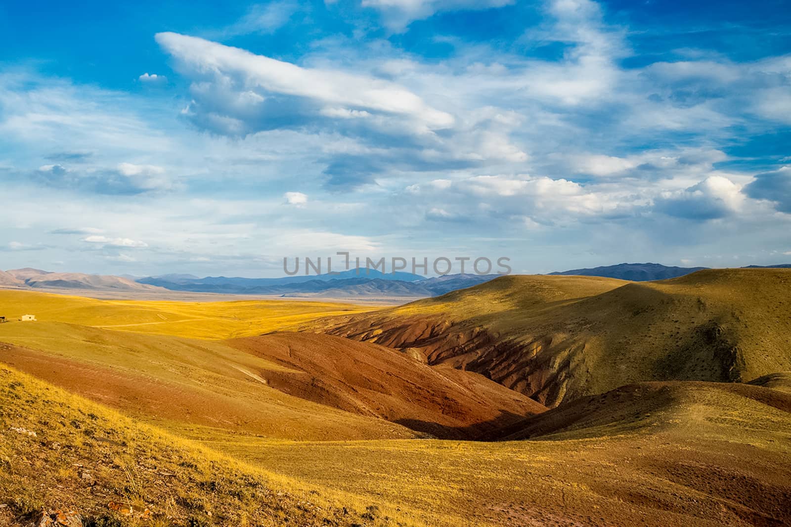 The altai mountains. The landscape of nature on the Altai mountains and in the gorges between the mountains.