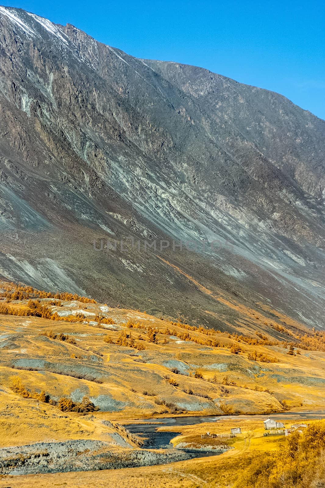 The altai mountains. landscape of nature on the Altai mountains and in the gorges between the mountains. by DePo