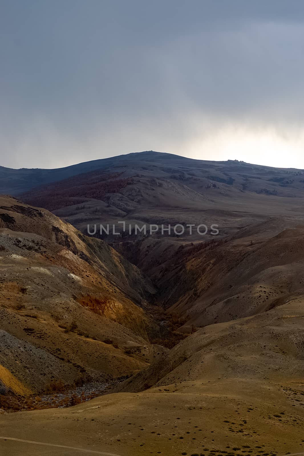 The altai mountains. landscape of nature on the Altai mountains and in the gorges between the mountains. by DePo