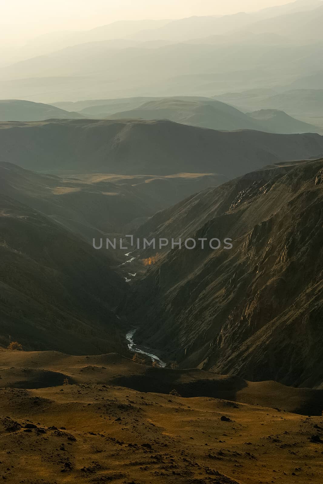 The altai mountains. landscape of nature on the Altai mountains and in the gorges between the mountains. by DePo