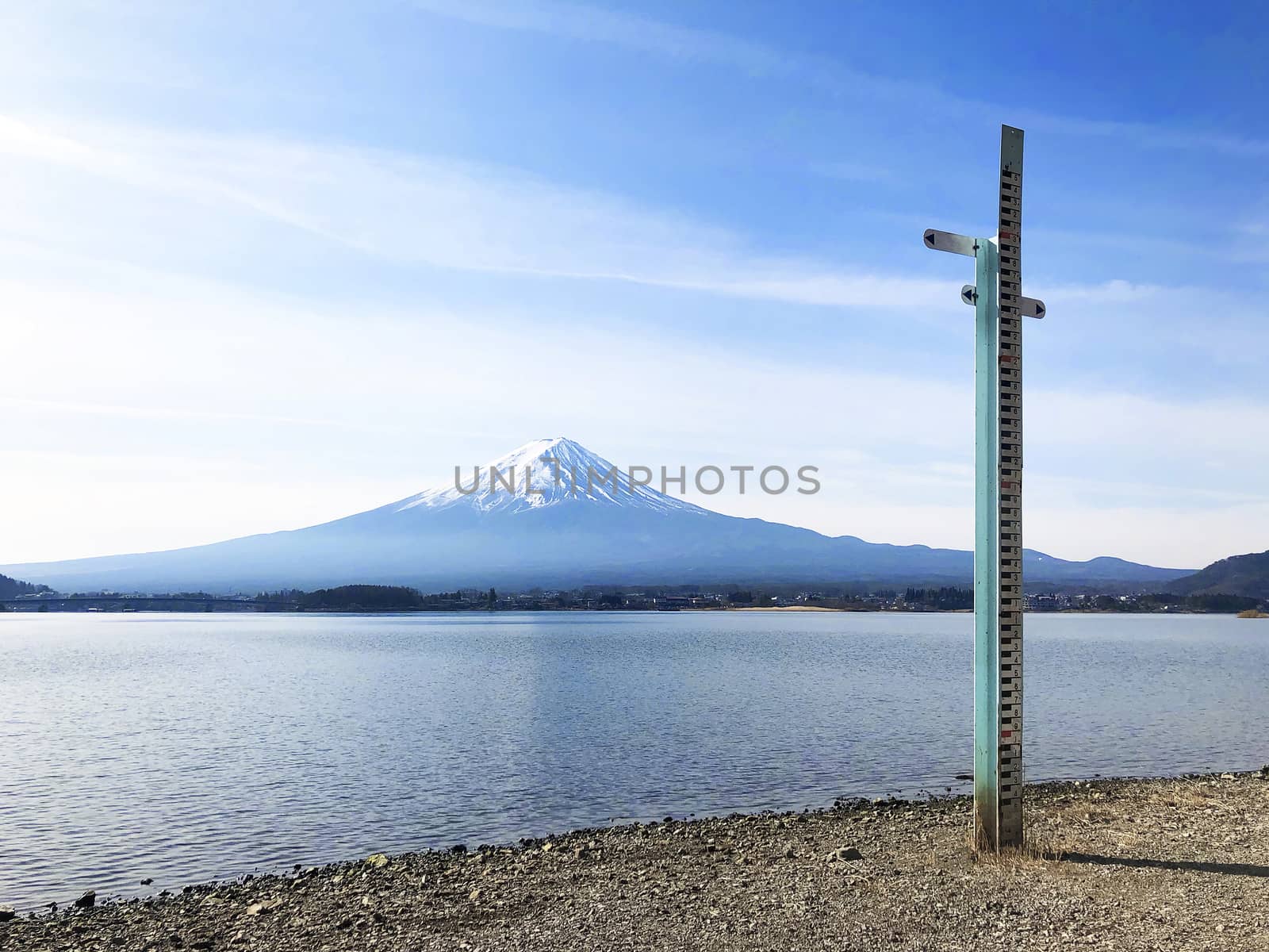 Beautiful view of  Mountain Fuji and Lake Kawaguchiko in Japan by Surasak