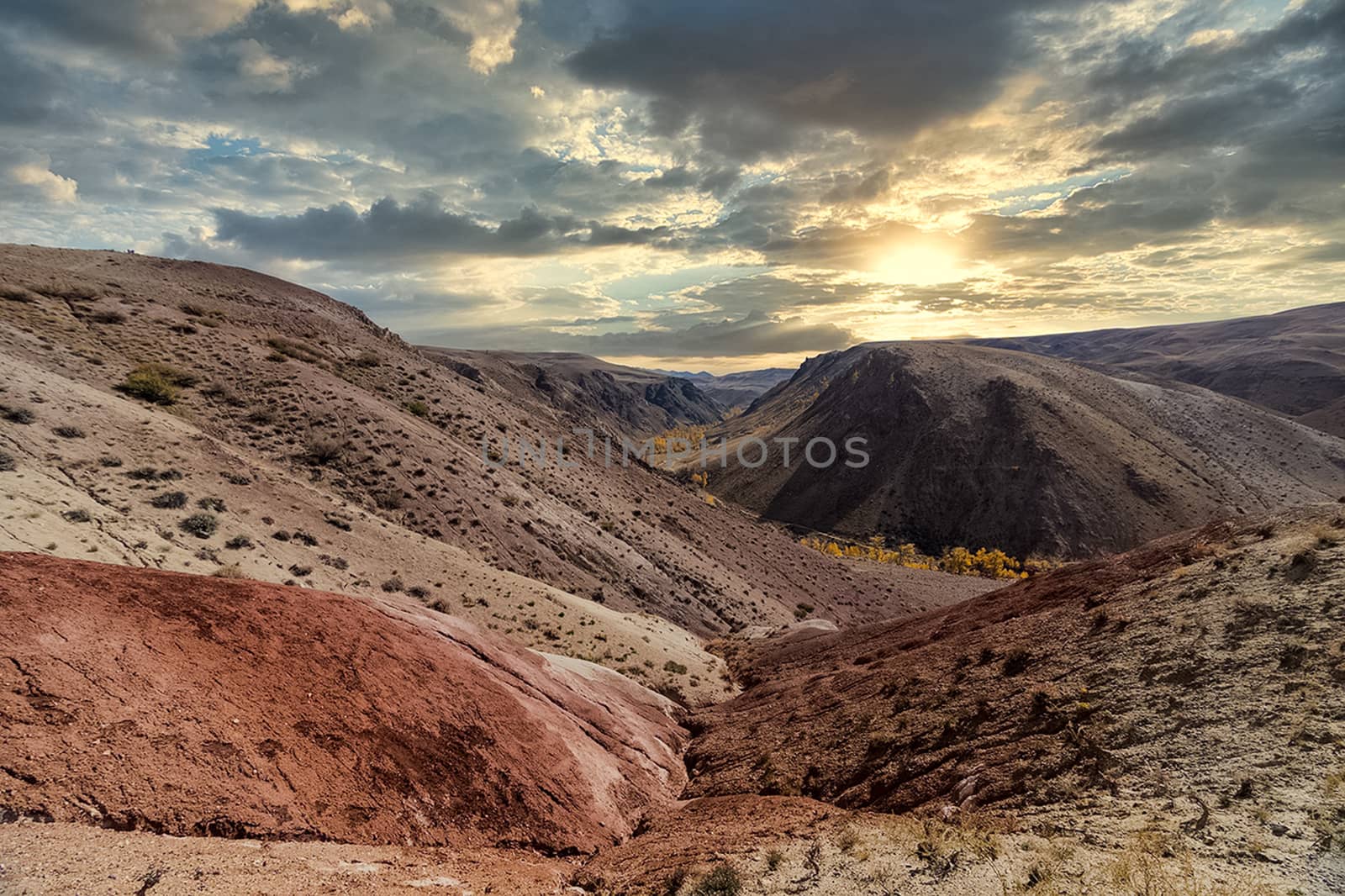 The altai mountains. The landscape of nature on the Altai mountains and in the gorges between the mountains.