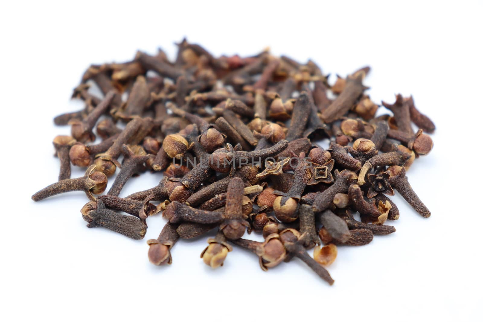 Healthy and Spicy Clove Stock on White Background