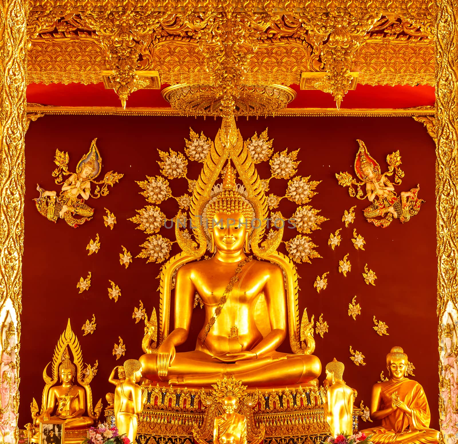 Golden Buddha temple in Thailand.