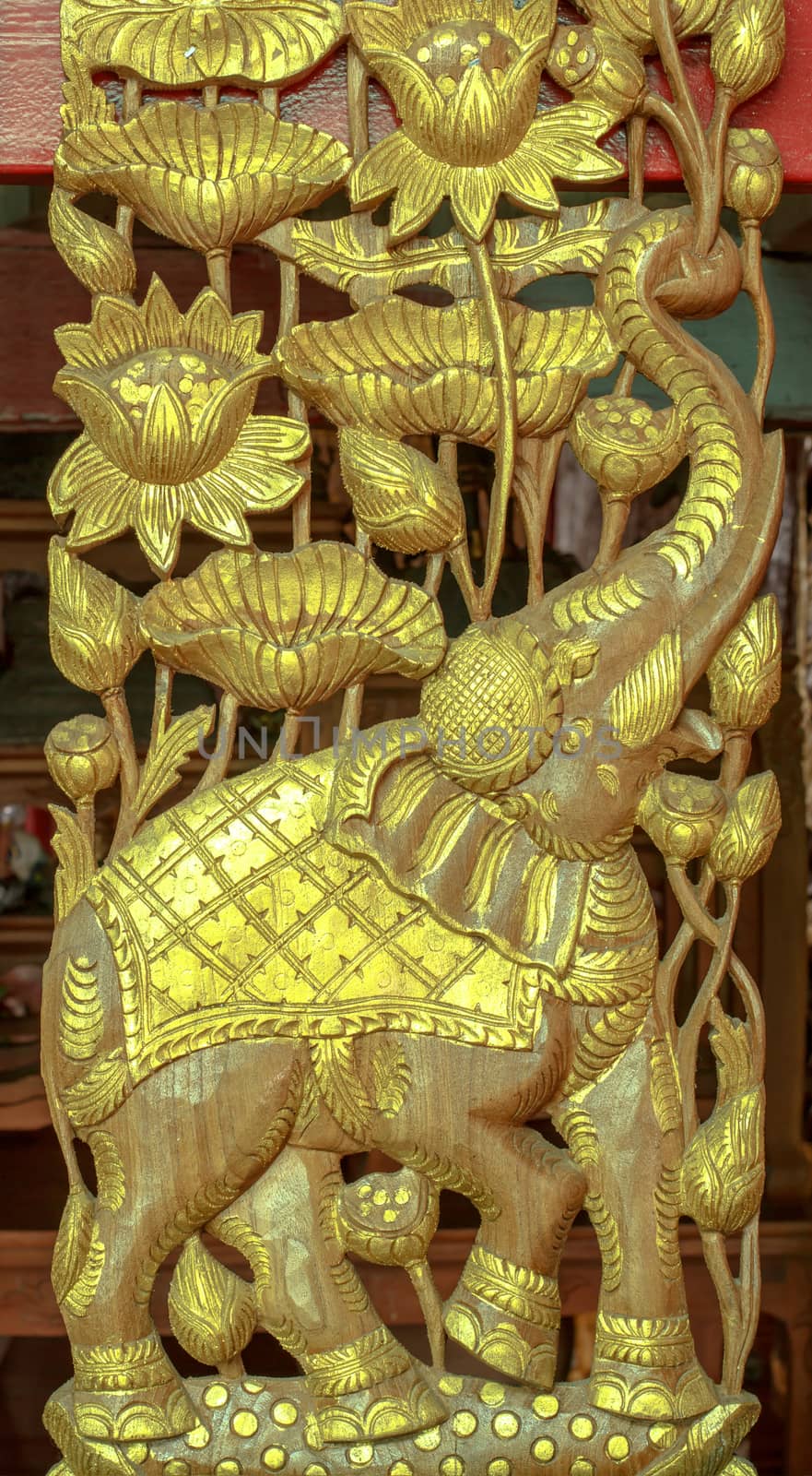 Wood carved Elephant is beautiful in Thailand.