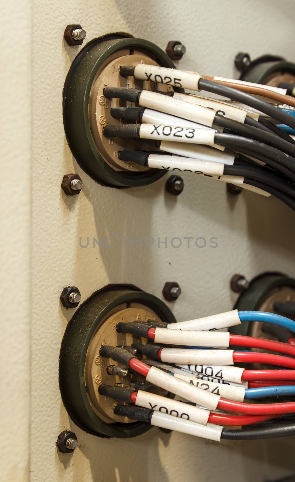 PLC's input wires used in industry.