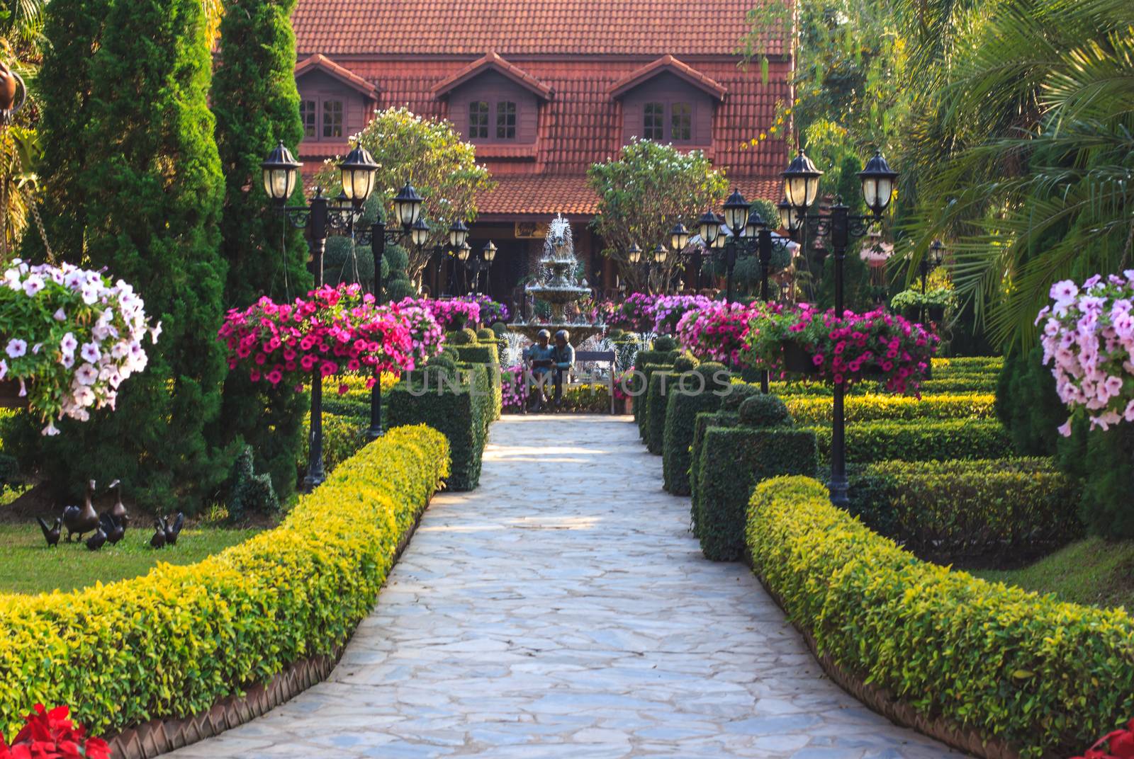 Pavement management in the gardens beautiful.