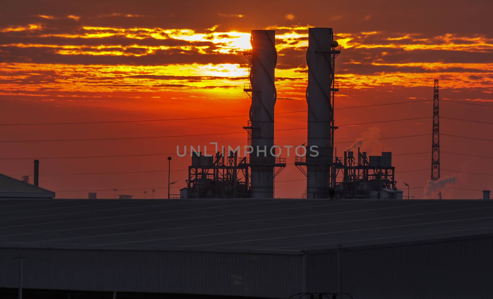 Power plants in the early morning