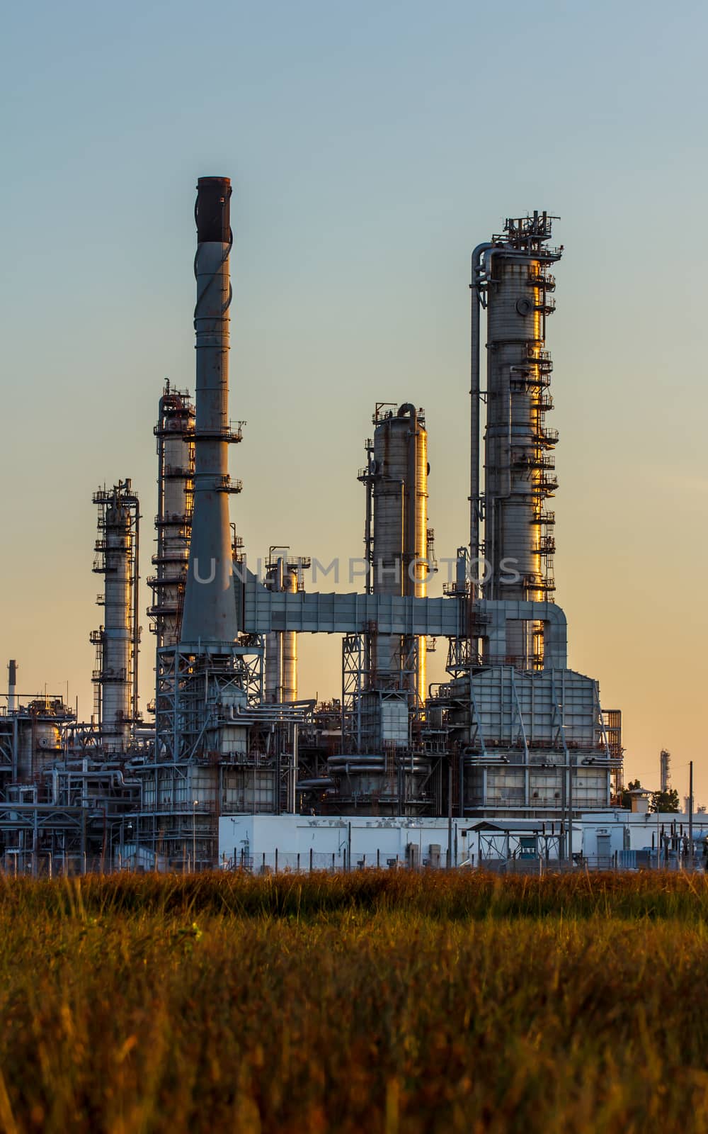 Oil refinery plant  by Praphan