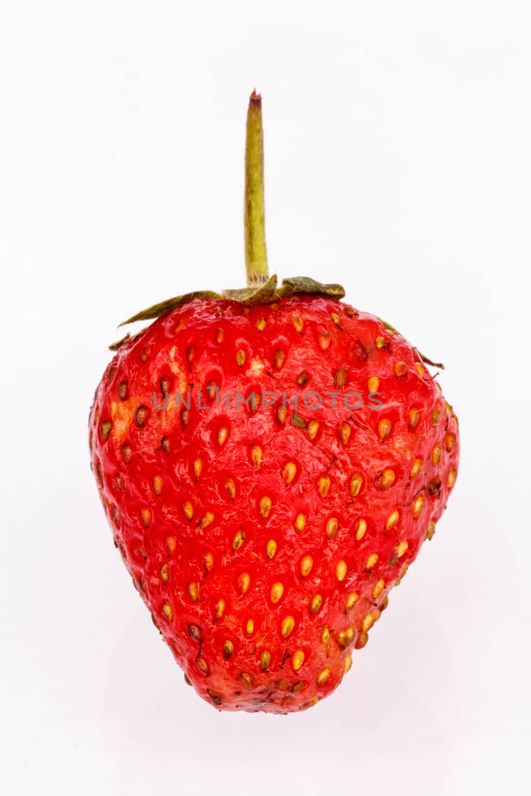 Strawberries on white background.