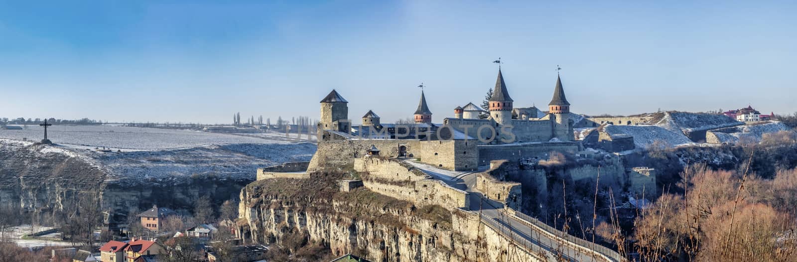 Kamianets-Podilskyi fortress on a sunny winter morning by Multipedia