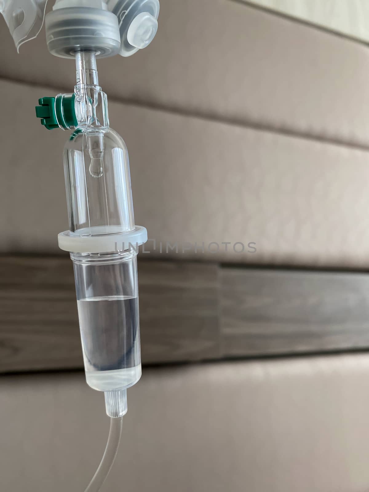 saline solution drip for treatment patient in hospital by happycreator