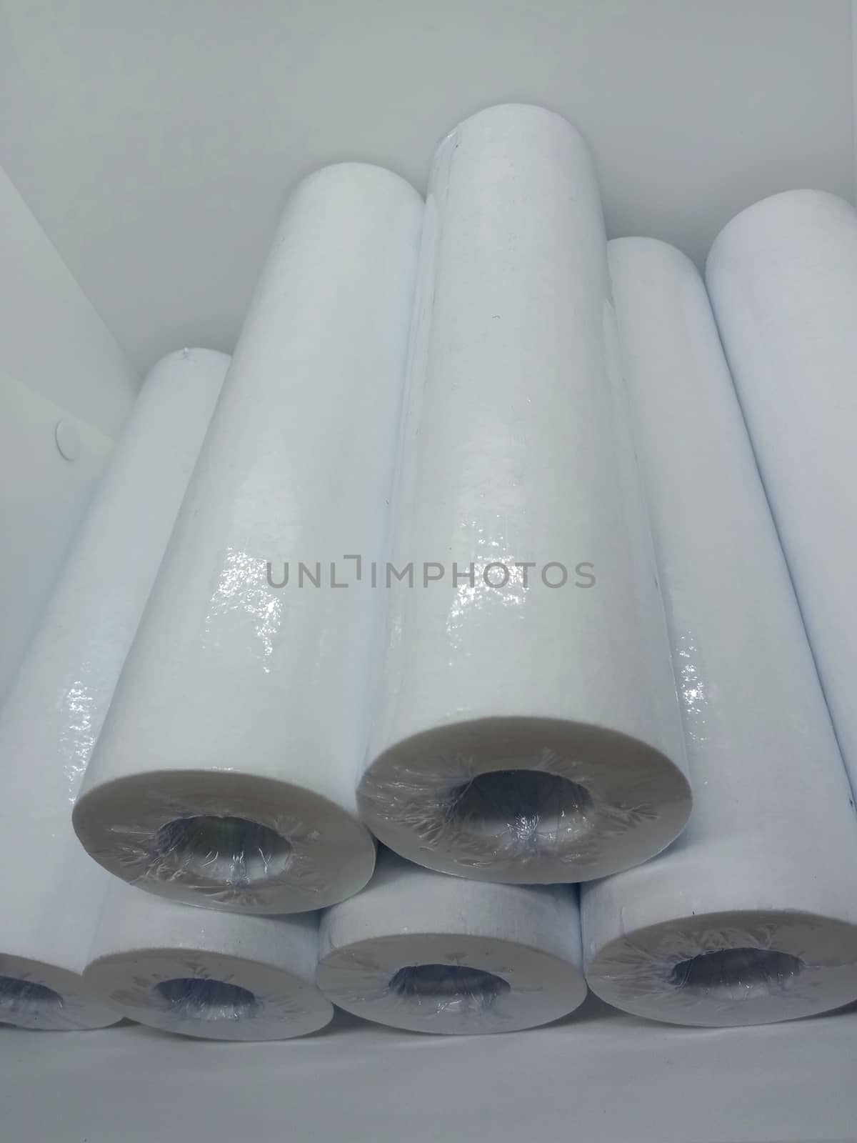 white colored cotton micron filter stock on shop