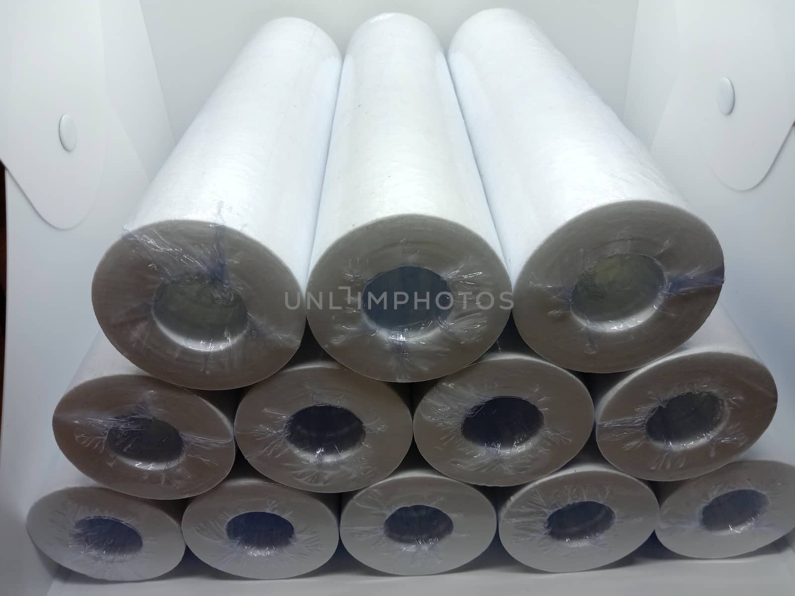 white colored cotton micron filter stock on shop