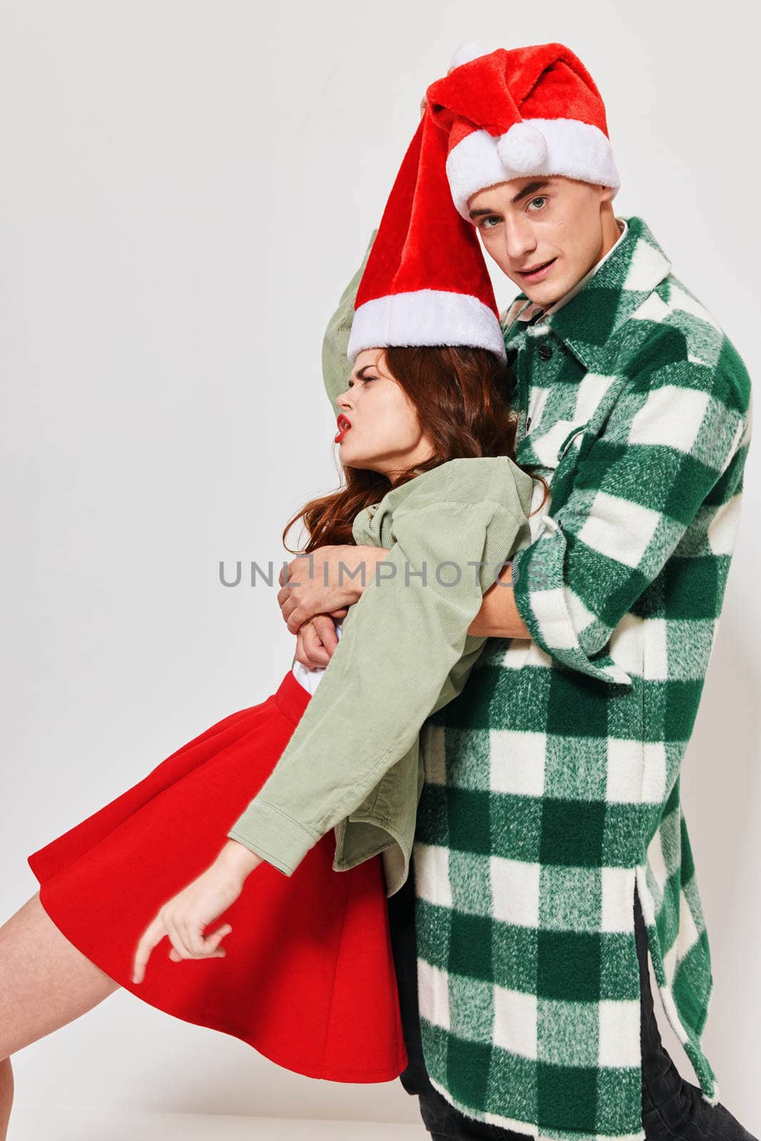 Man and woman holiday hug Friendship relationship support. High quality photo