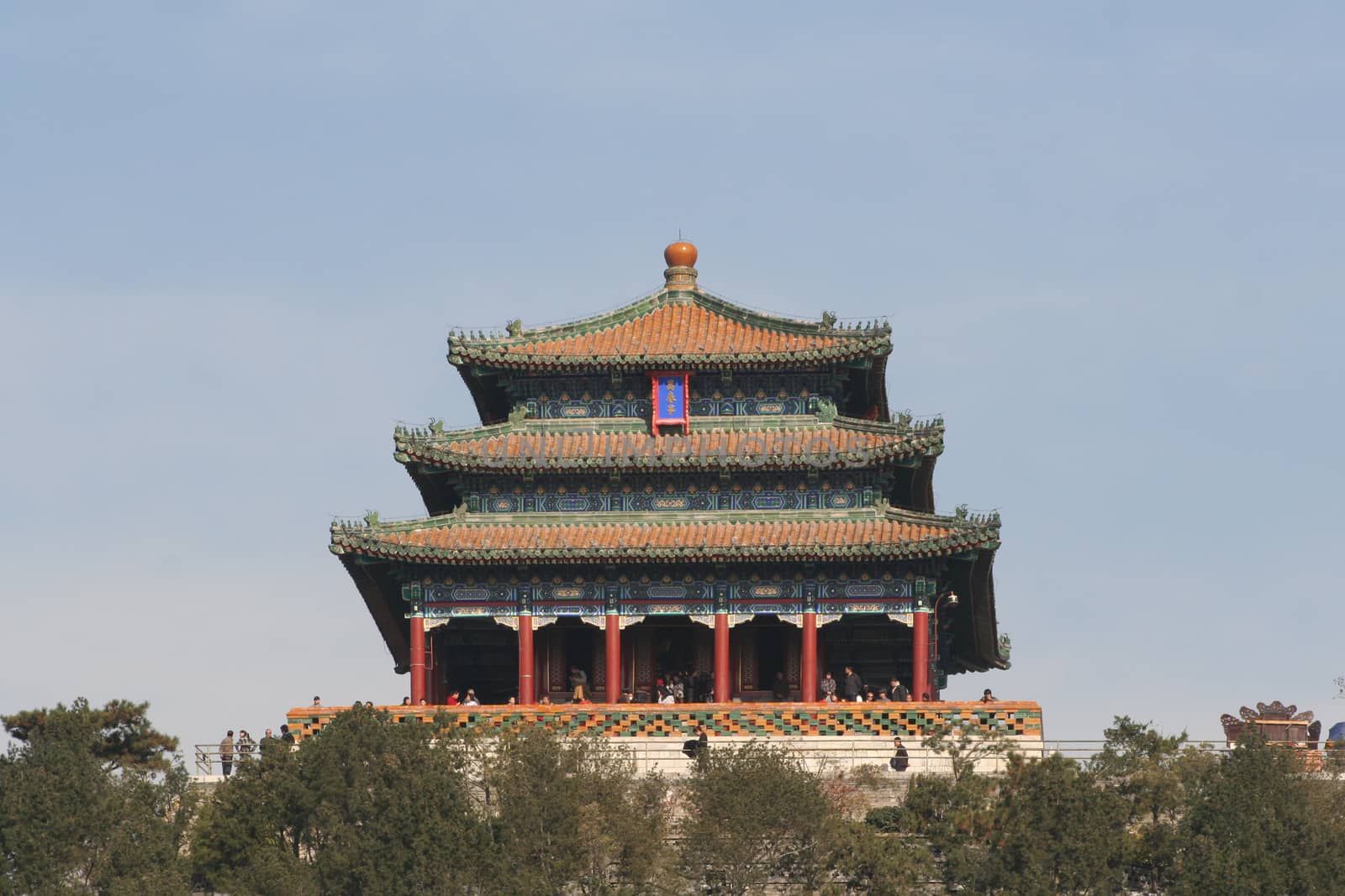 Beijing, China - November 1, 2016, Tower of the Fragrance of the Buddha (Foxiang Ge) in Summer Palace