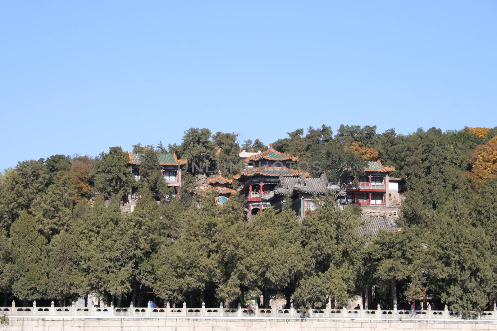 Beijing, China - November 1, 2016, Tower of the Fragrance of the Buddha (Foxiang Ge) in Summer Palace