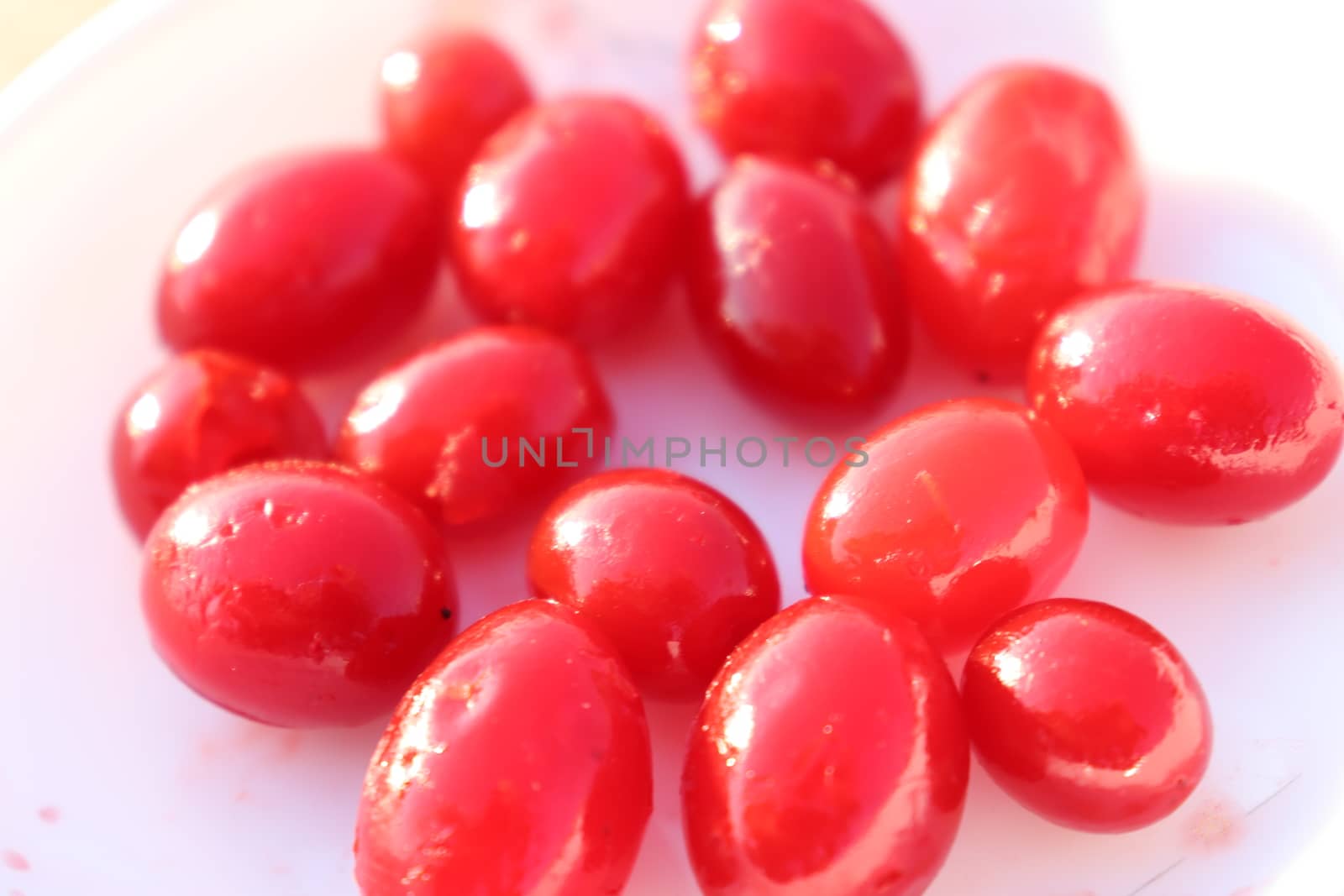 tasty and healthy maraschino cherry fruit stock on white background