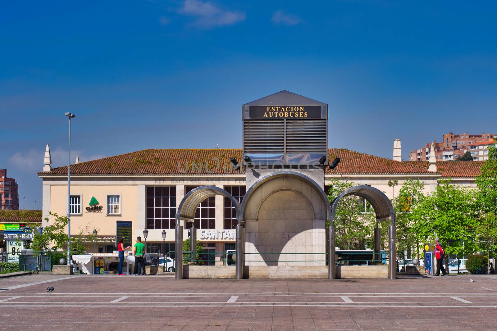 Santander, Spain, May 2012: Bus station at Santander at plaza estaciones