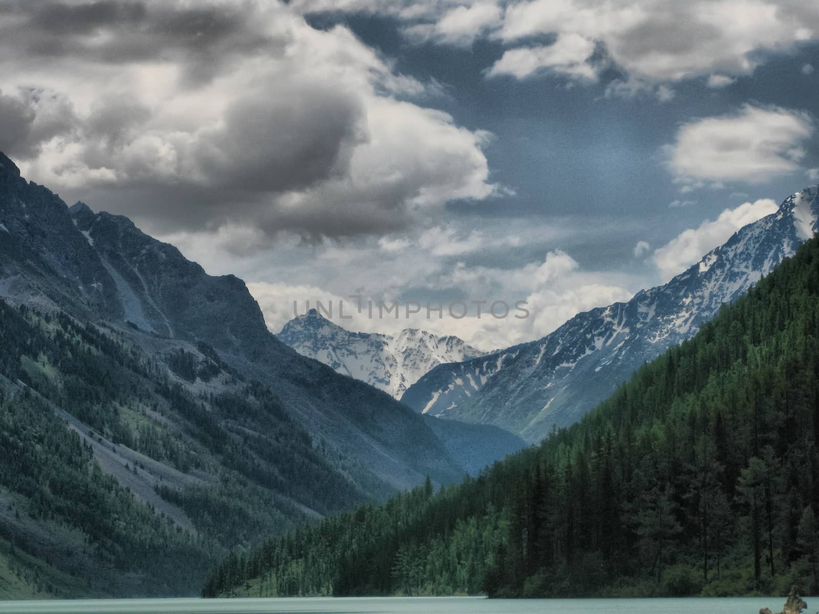 Altai Mountains, beautiful landscape of high altai mountains.