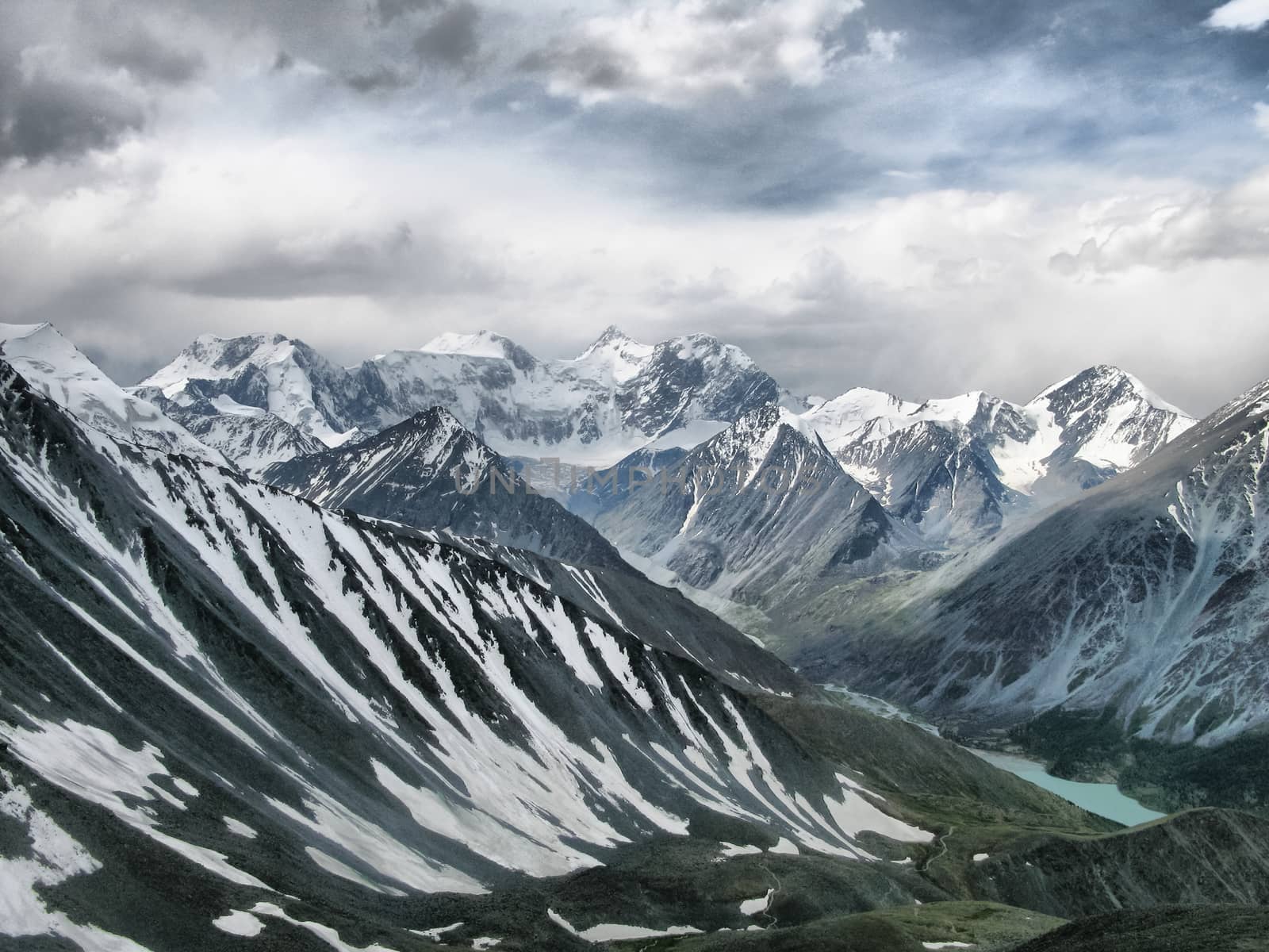 Altai Mountains, beautiful landscape of high altai mountains.