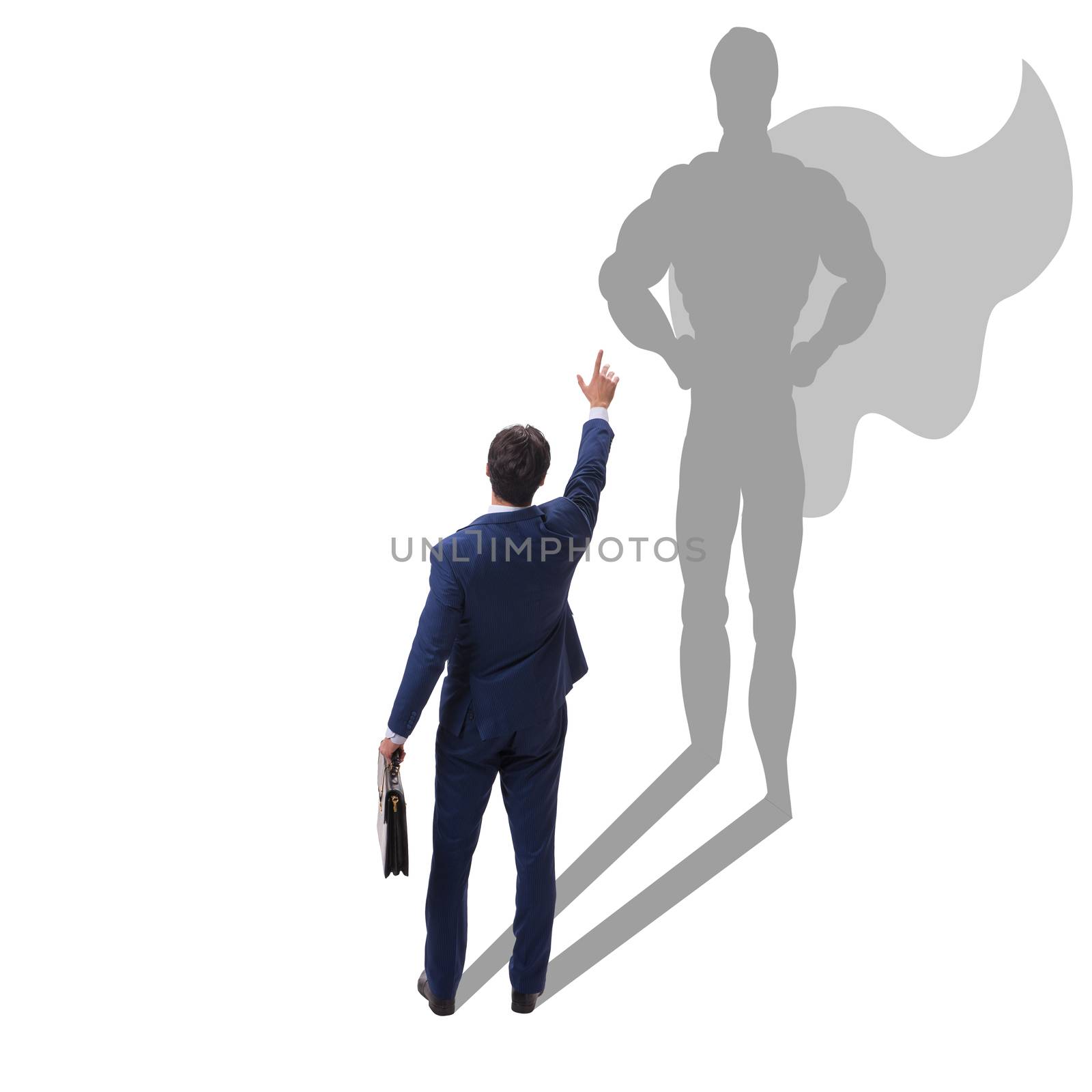 Businessman with aspiration of becoming superhero by Elnur