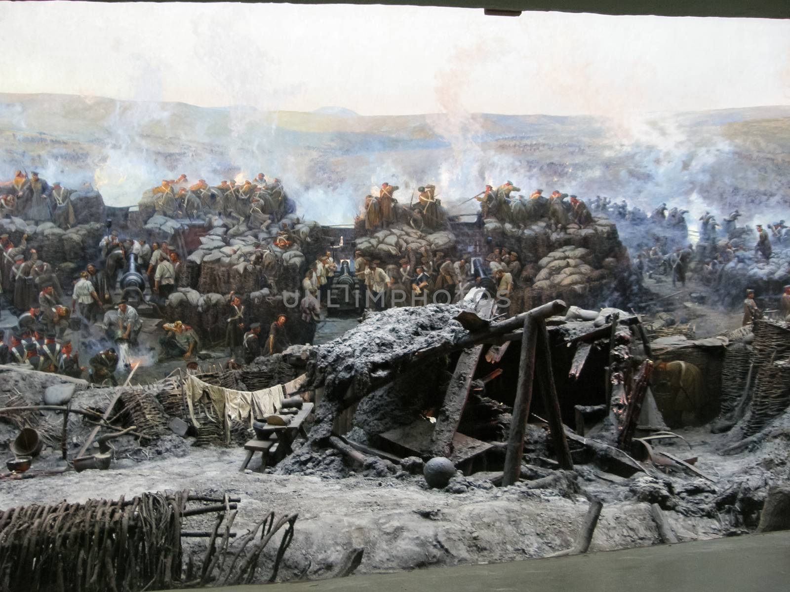 Republic of Crimea, Sevastopol - June 20, 2019: Reconstruction of the events of the defense of Sevastopol in the Crimean War of 1854-55.