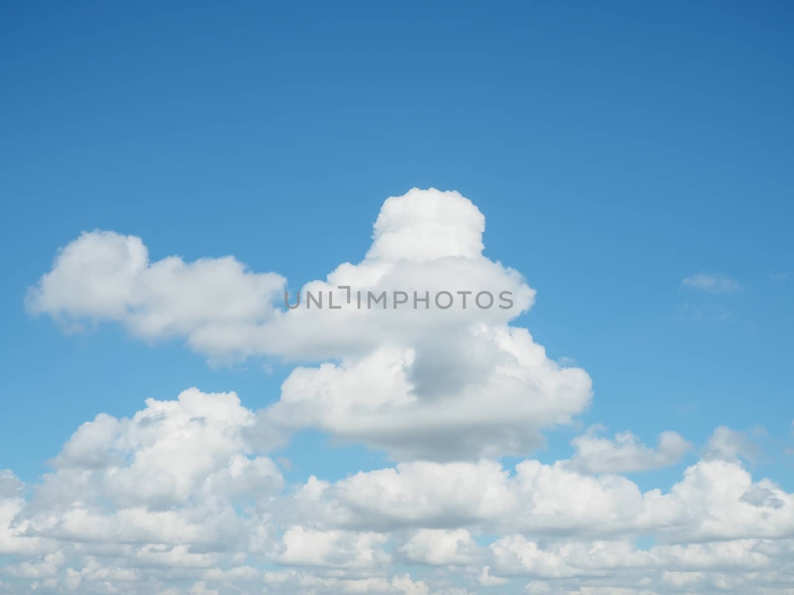 A panoramic view of the bright blue sky in the afternoon.