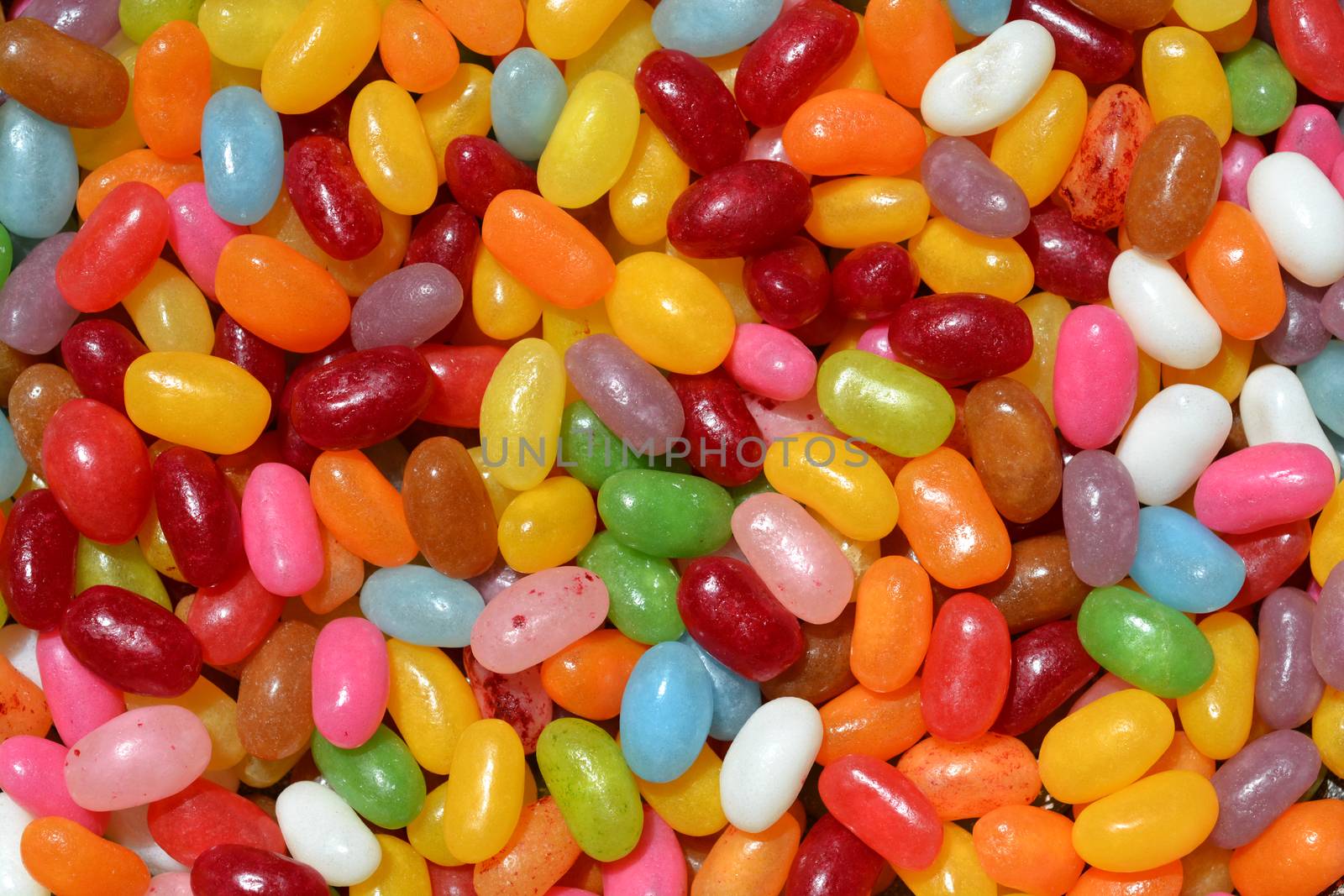 Detail of mixed colorful jelly beans 