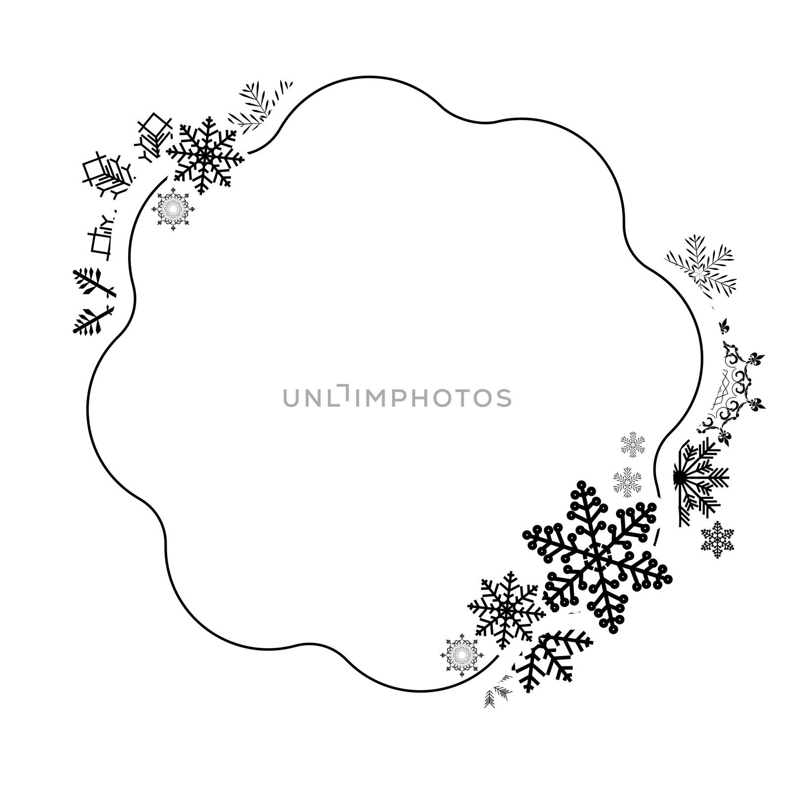 Abstract Winter Design Frame with Snowflakes. Vector Illustration EPS10
