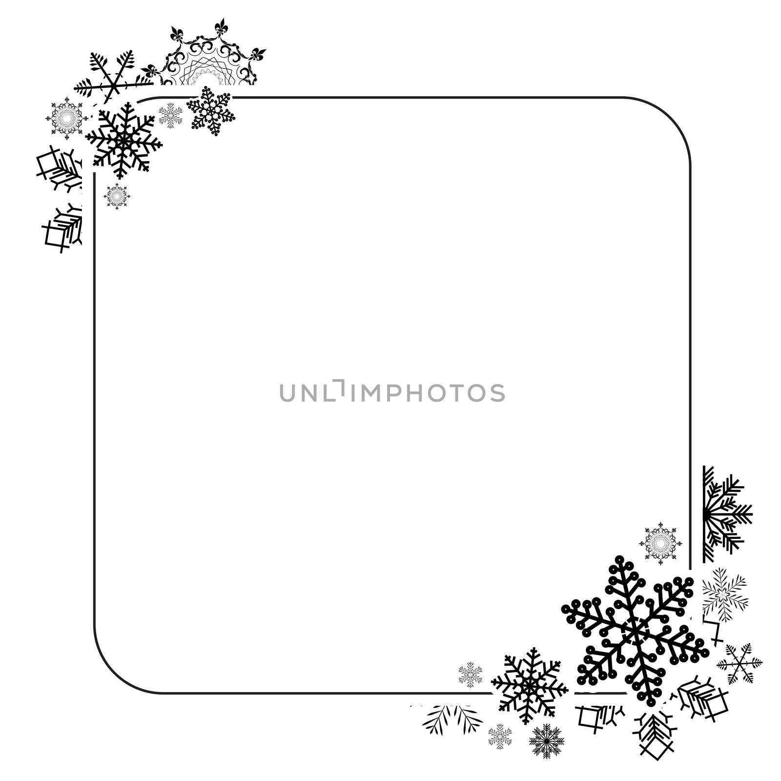 Abstract Winter Design Frame with Snowflakes. Vector Illustration EPS10