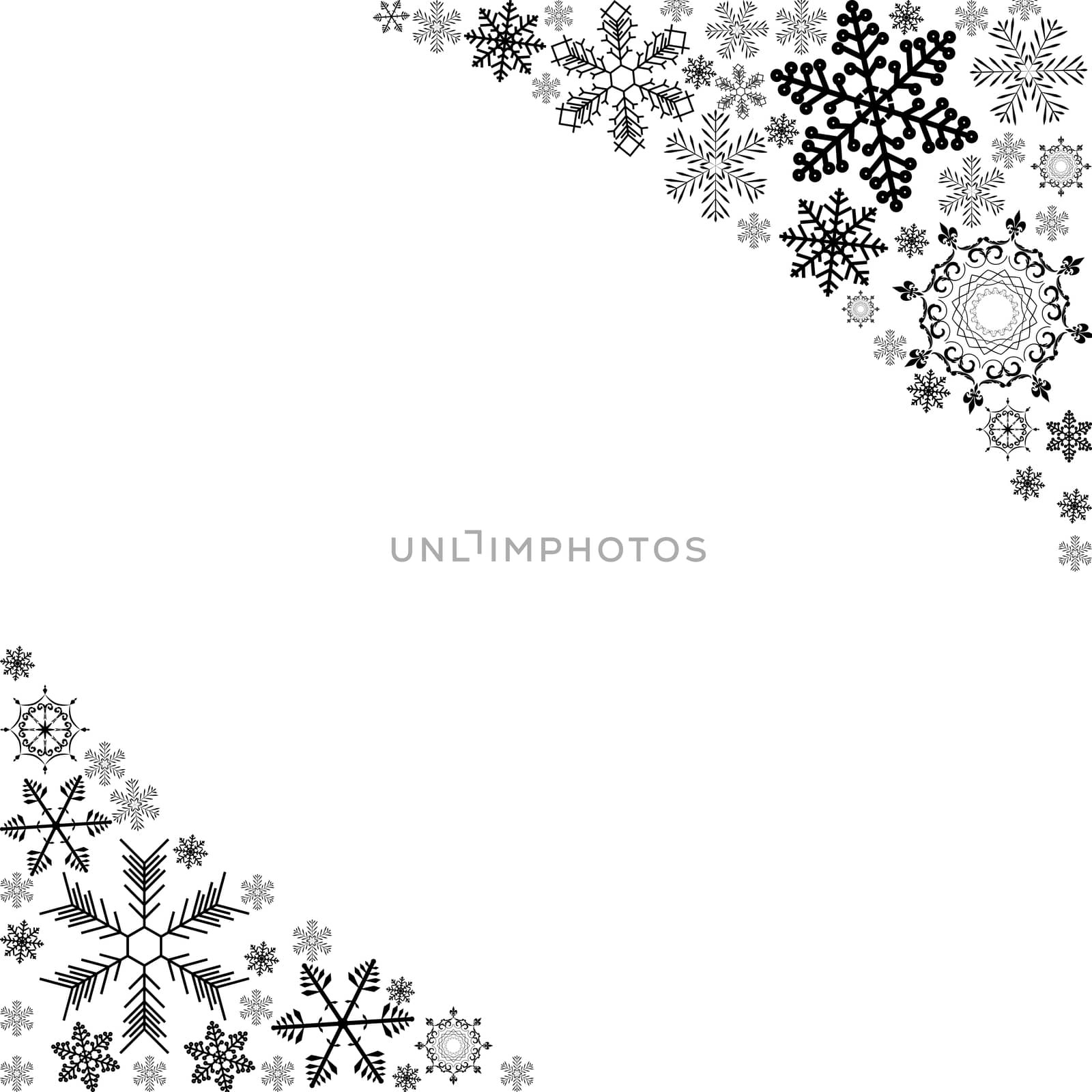 Abstract Winter Design Background with Snowflakes for Christmas and New Year Poster. Vector Illustration EPS10