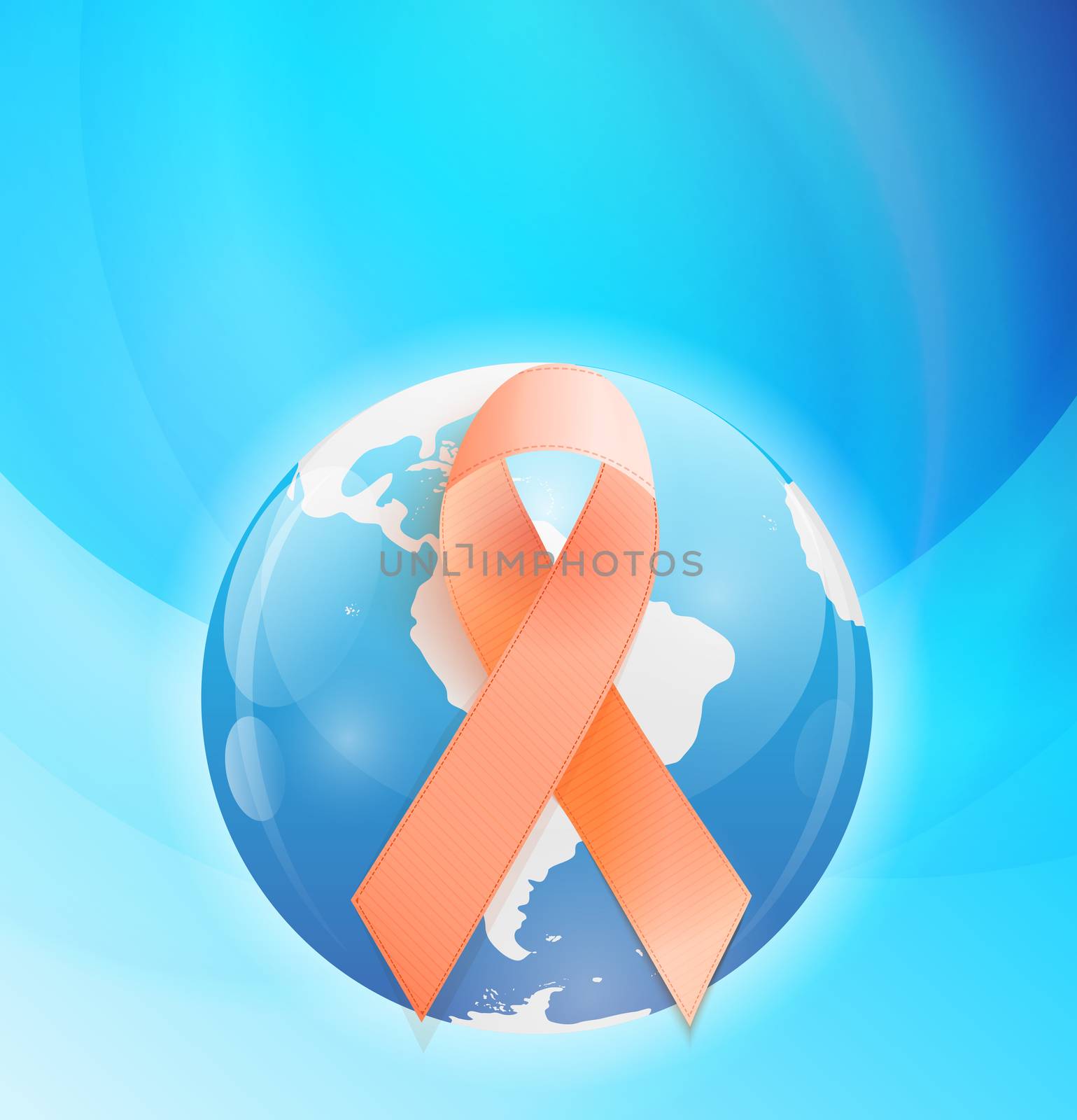Orange Ribbon a Symbol of Leukemia. Vector Illustration EPS10