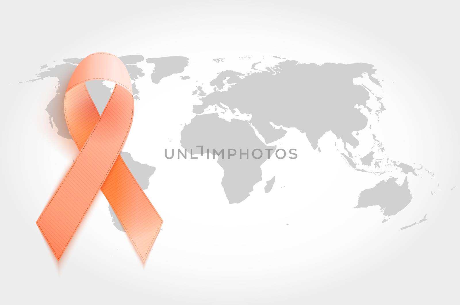 Orange Ribbon a Symbol of Leukemia. Vector Illustration EPS10
