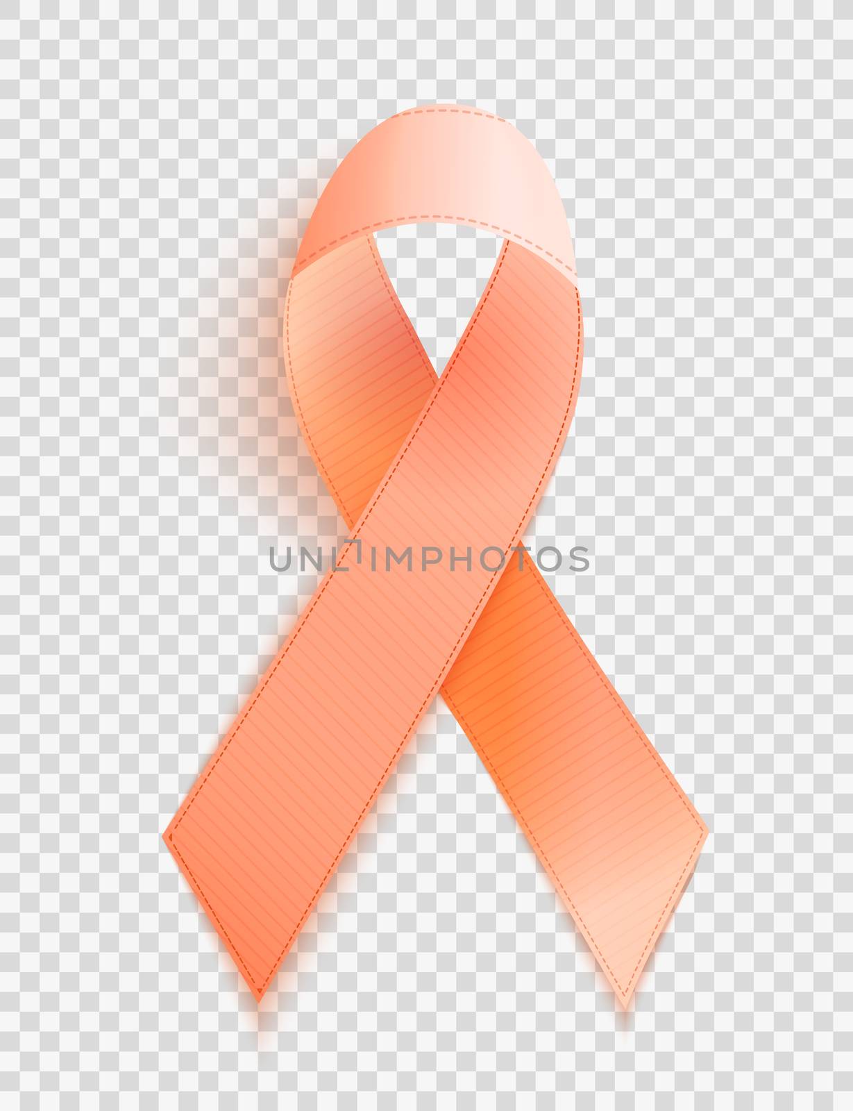 Orange Ribbon a Symbol of Leukemia. Vector Illustration EPS10
