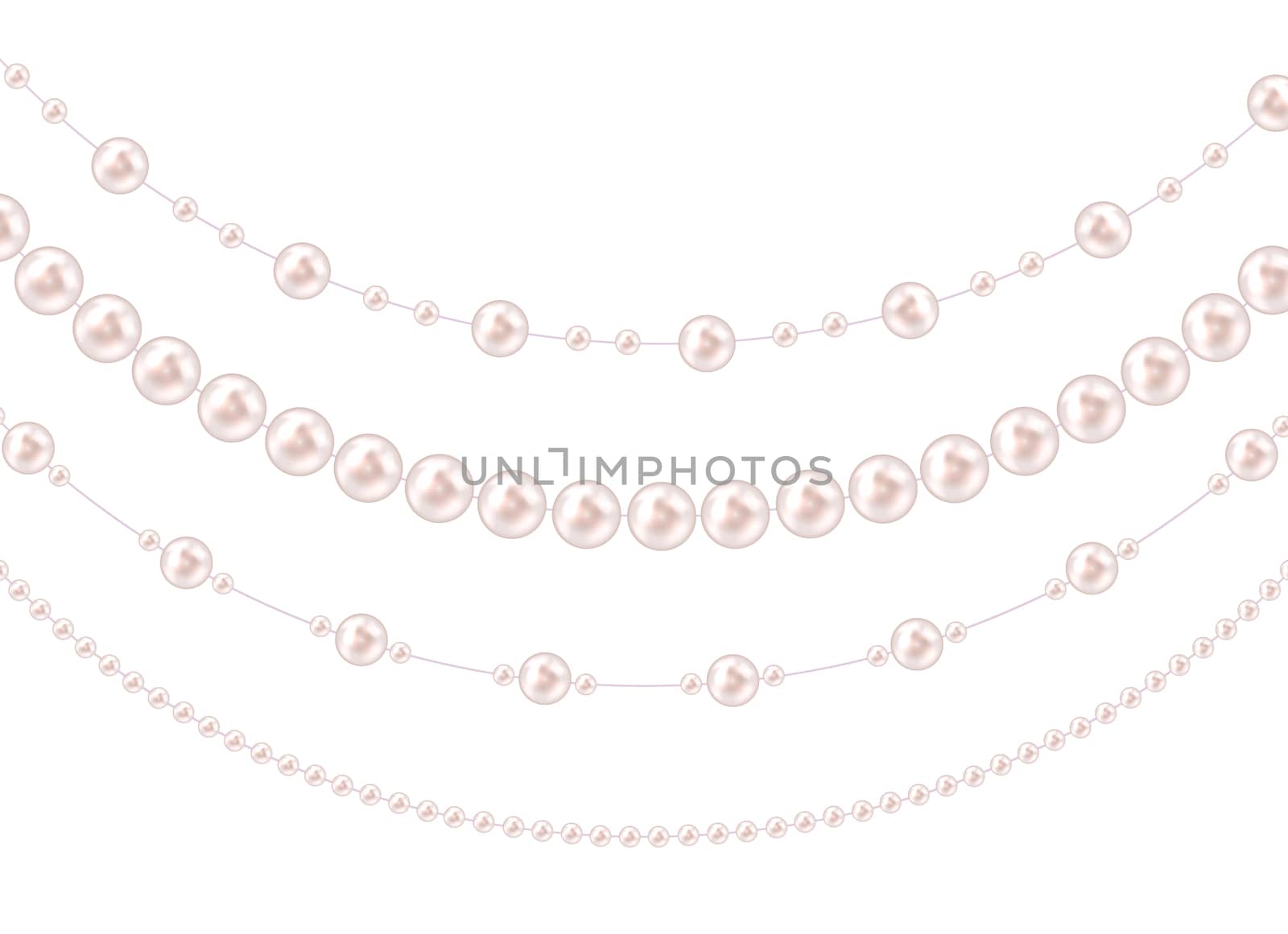 String garlands with balls , isolated on white background. Vector Illustration EPS10
