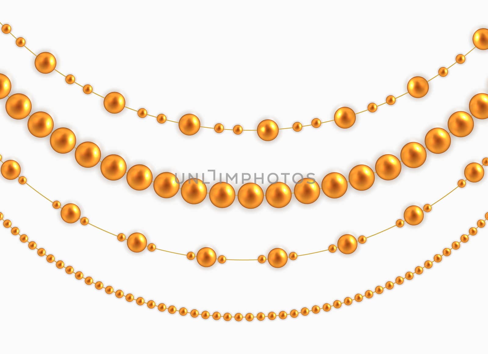 String garlands with balls , isolated on white background. Vector Illustration EPS10