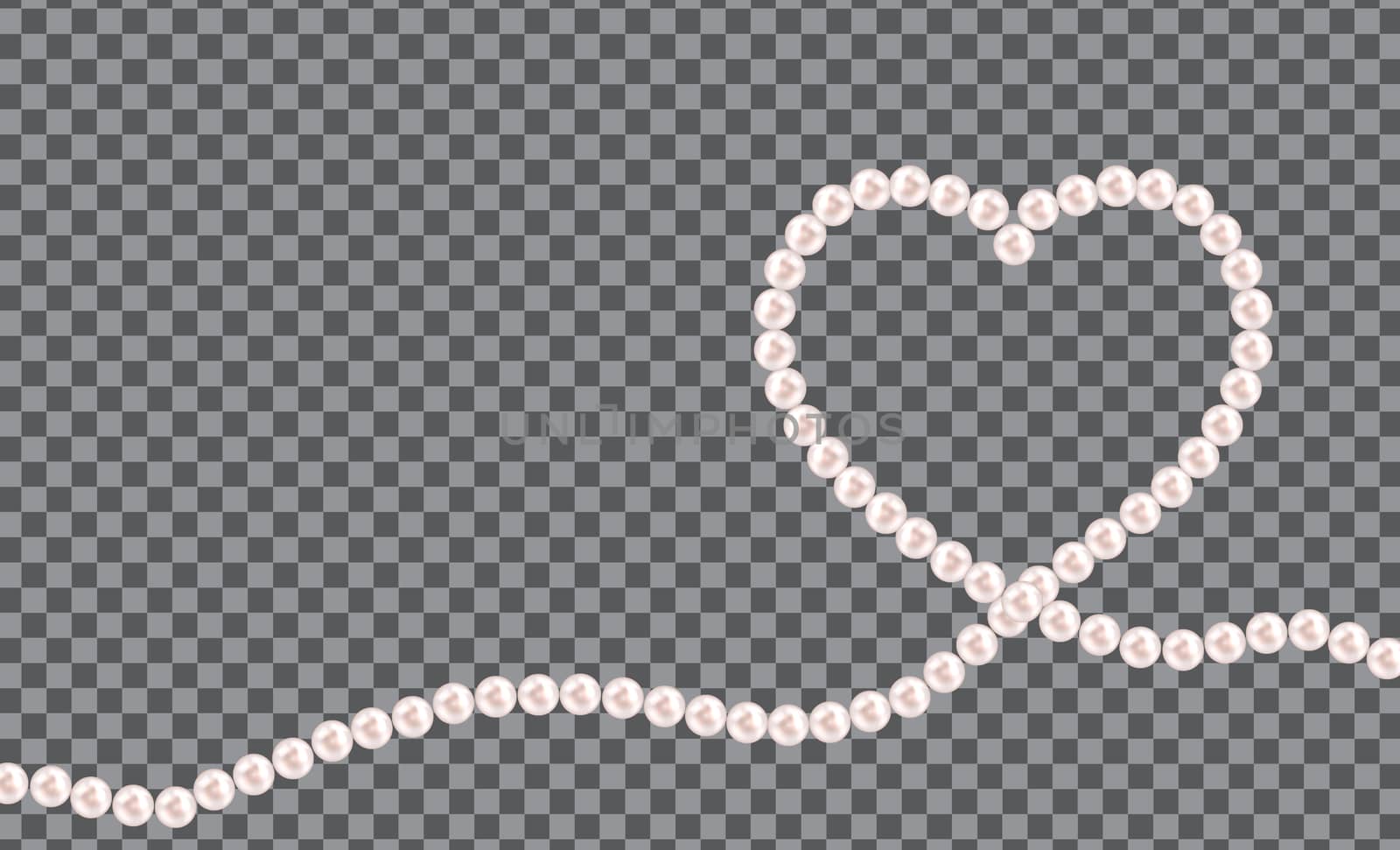 Abstract background with natural pearl garlands of beads in heart shape. Vector illustration. EPS10