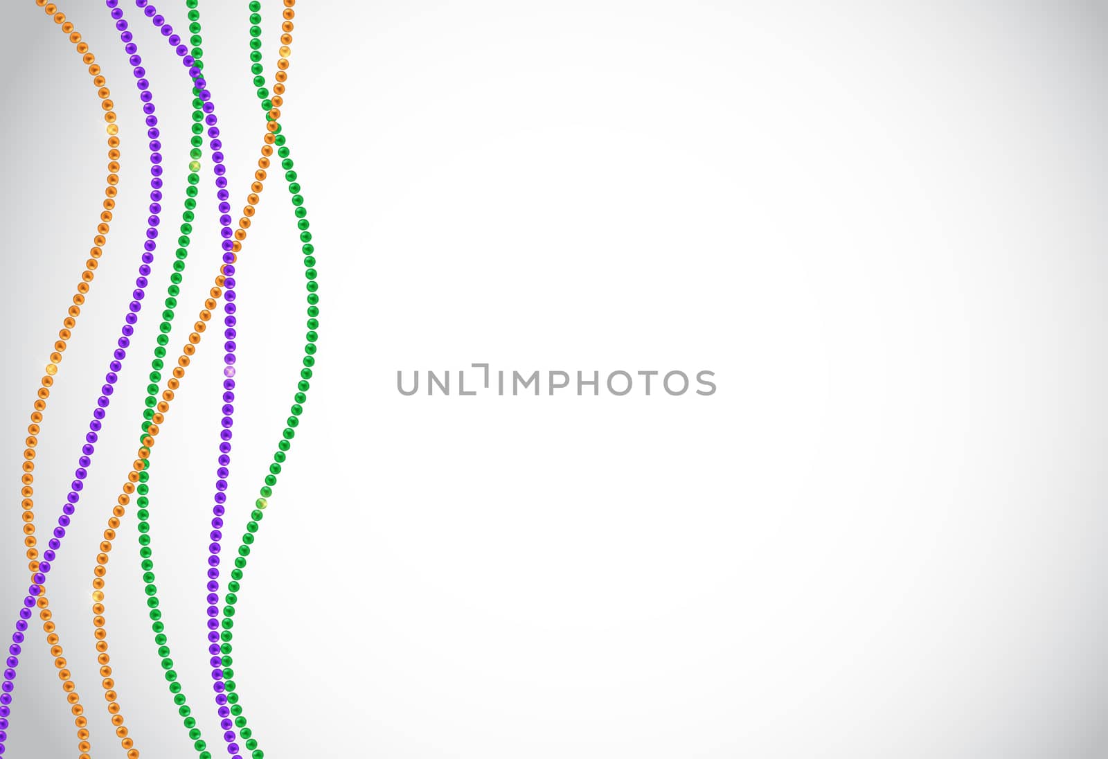 Greeting card template with beads for Mardi Gras for decoration and covering. Vector Illustration EPS10