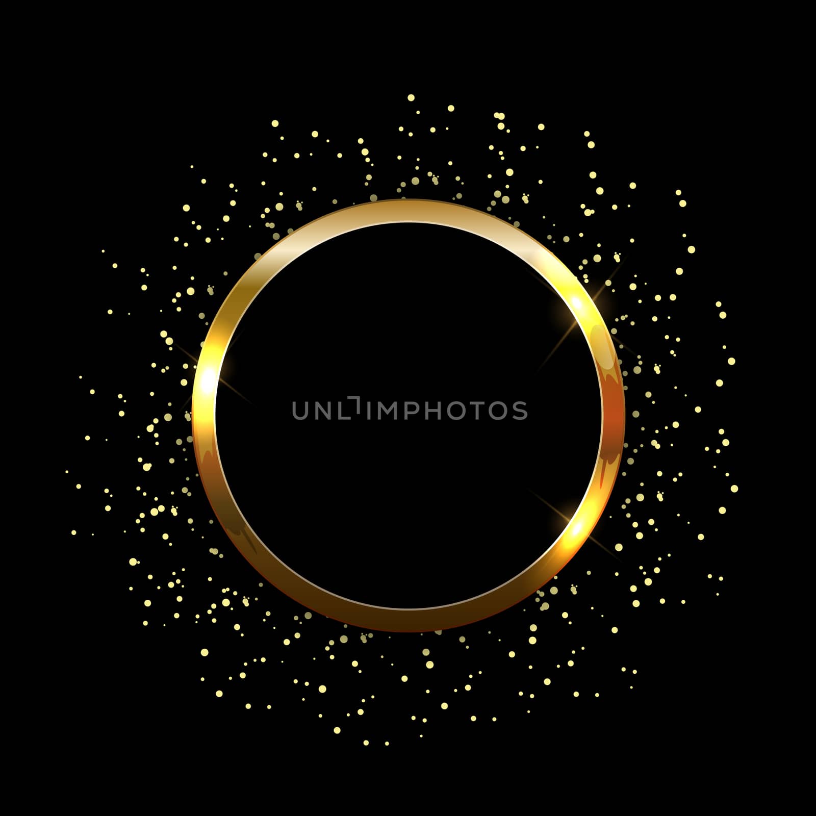 Golden sparkling glossy frame abstract background. Can be used for invitation, postcards and vouchers. Vector Illustration EPS10