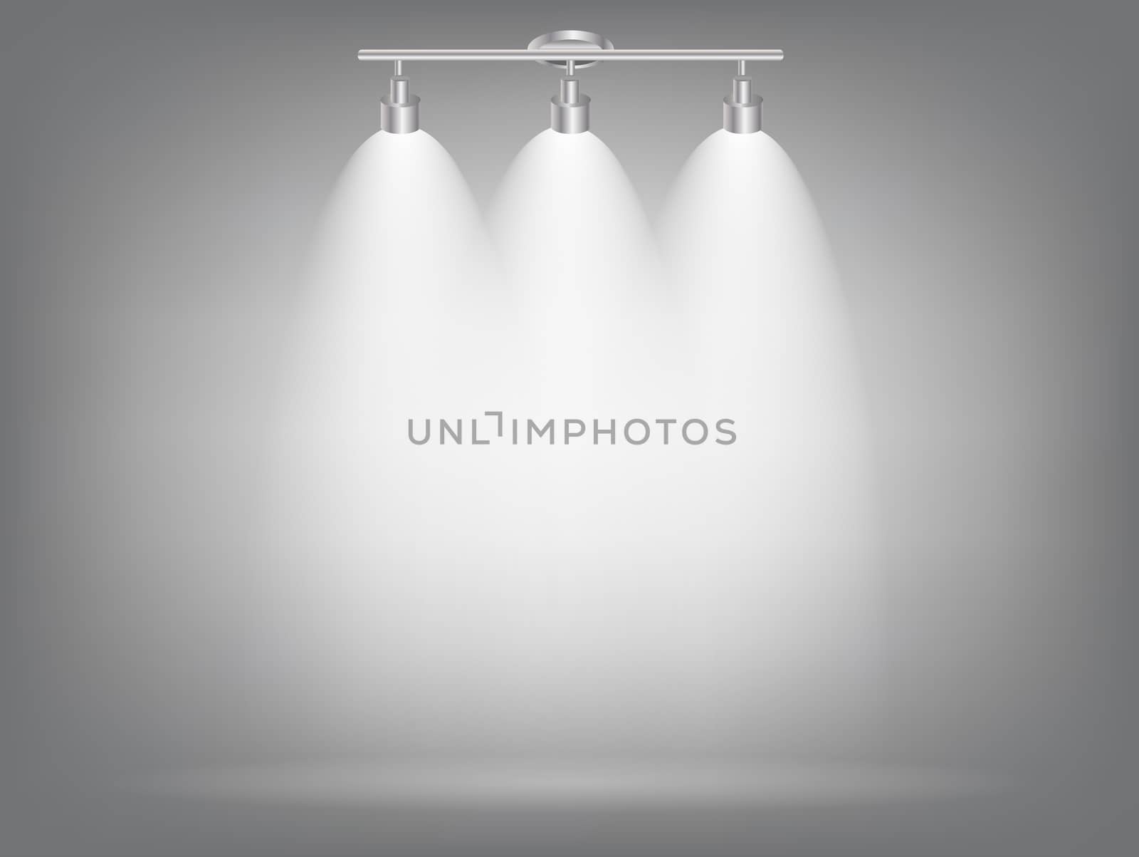 Realistic Bright Projectors Lighting Lamp with Spotlights Lighting Effects with Transparency Background. Vector Illustration EPS10