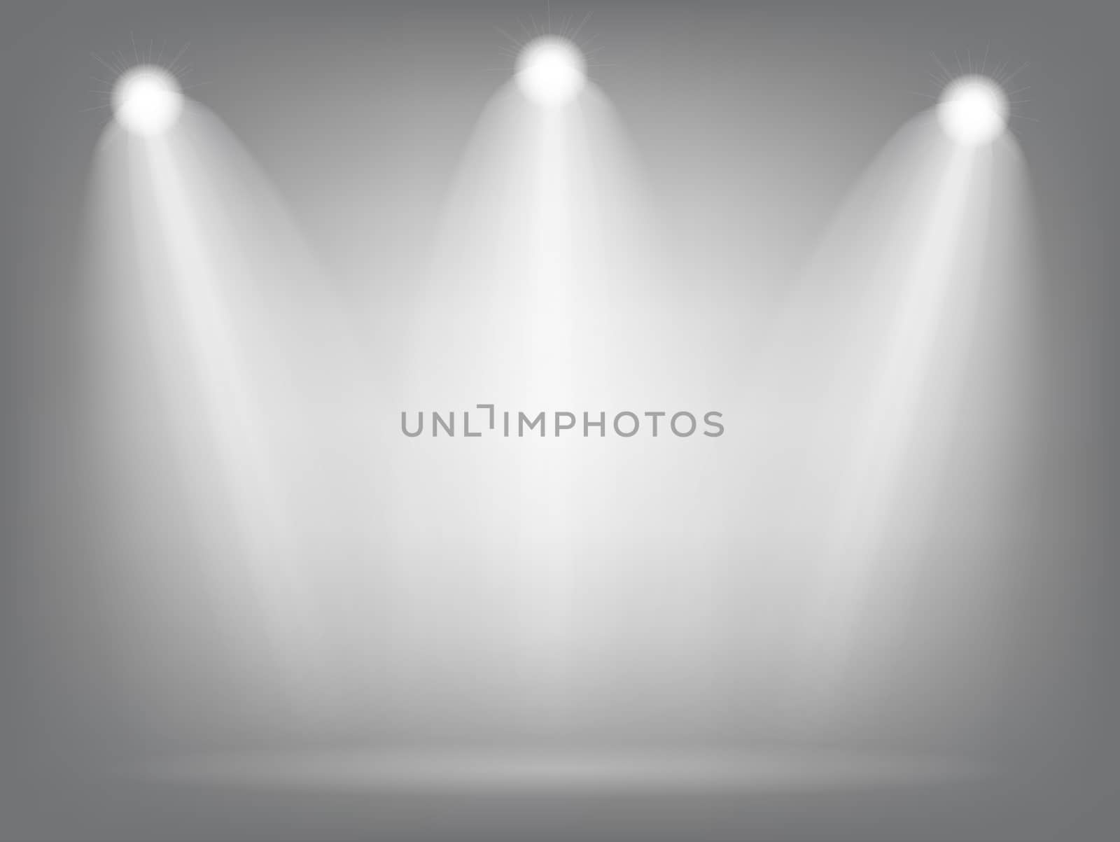 Realistic Bright Projectors Lighting Lamp with Spotlights Lighting Effects with Transparency Background. Vector Illustration EPS10