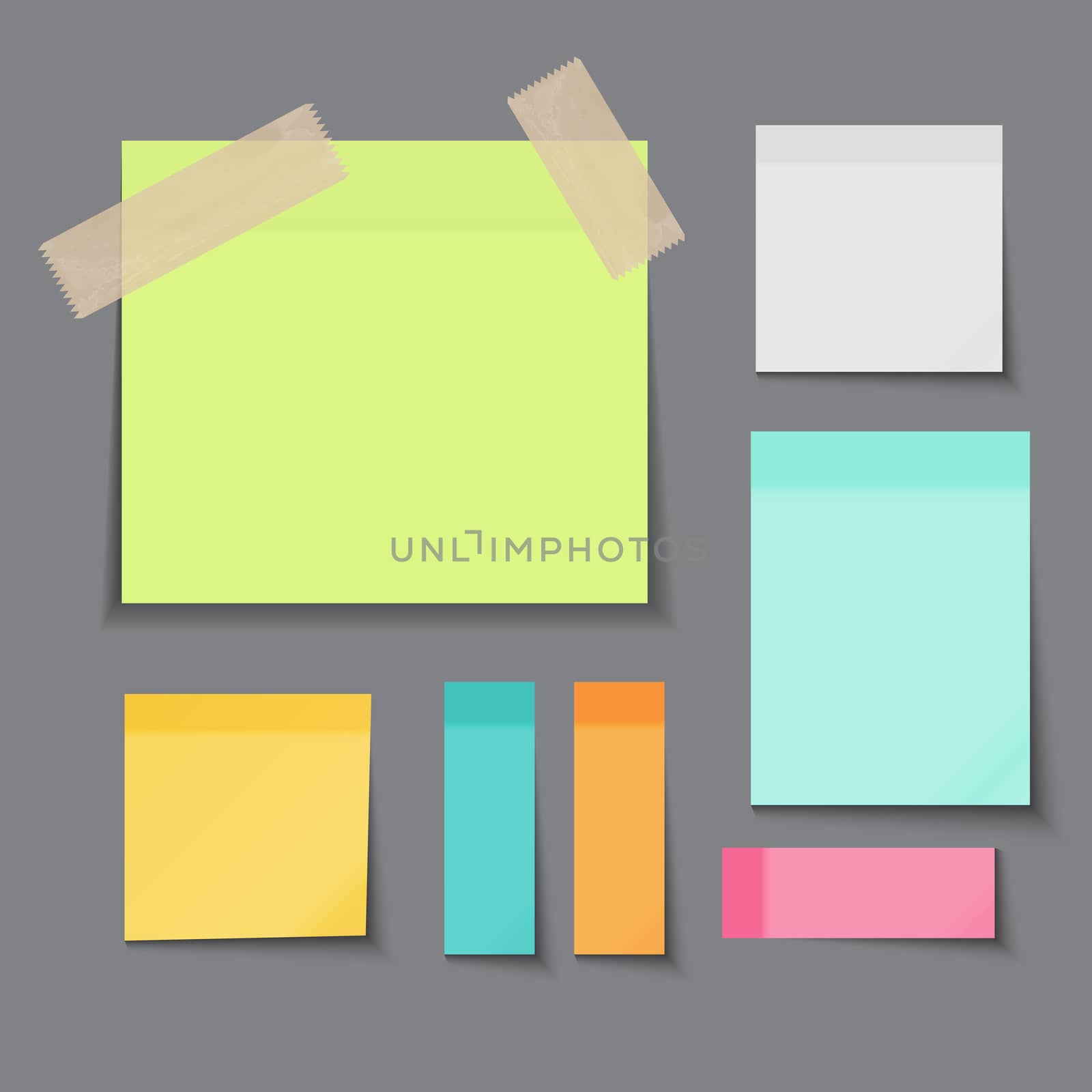 Sticky Paper Note on Dark  Background  Vector Illustration EPS10