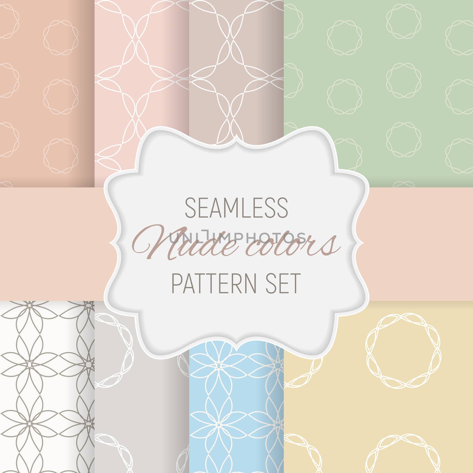 Abstract Seamless geometric pattern in nude colors collection set. Vector Illustration EPS10