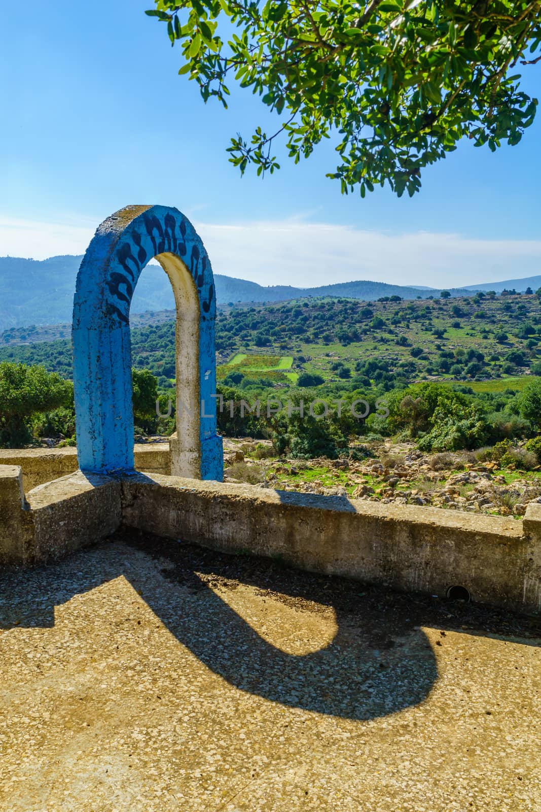 Dalton, Israel - November 24, 2020: View of the tomb of Rabbi Yehuda ben Teima, a Tana, near Dalton, Upper Galilee, Northern Israel