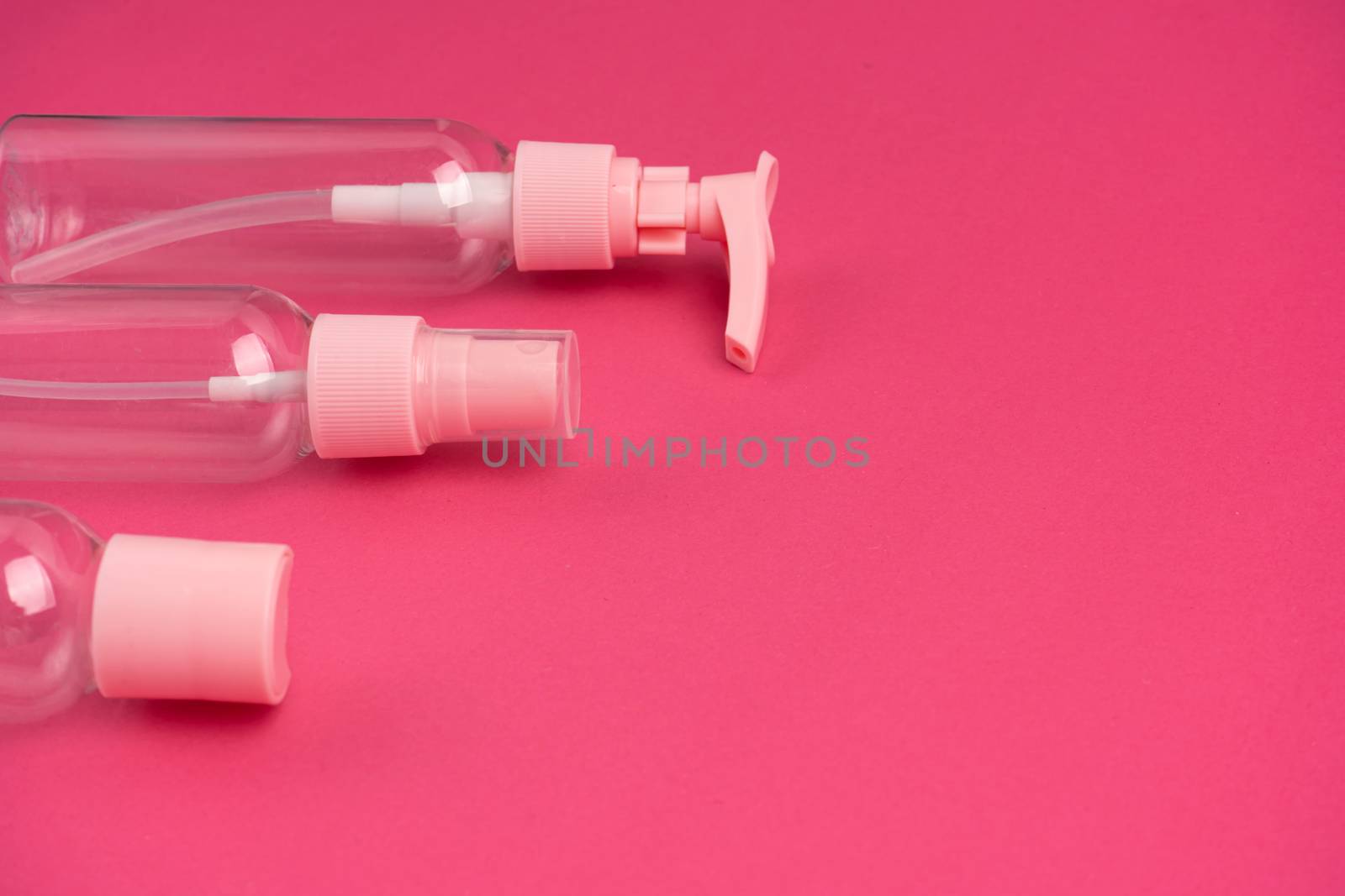 A kit of plastic containers for transportation of shampoos, creams and cosmetics in travel by Try_my_best