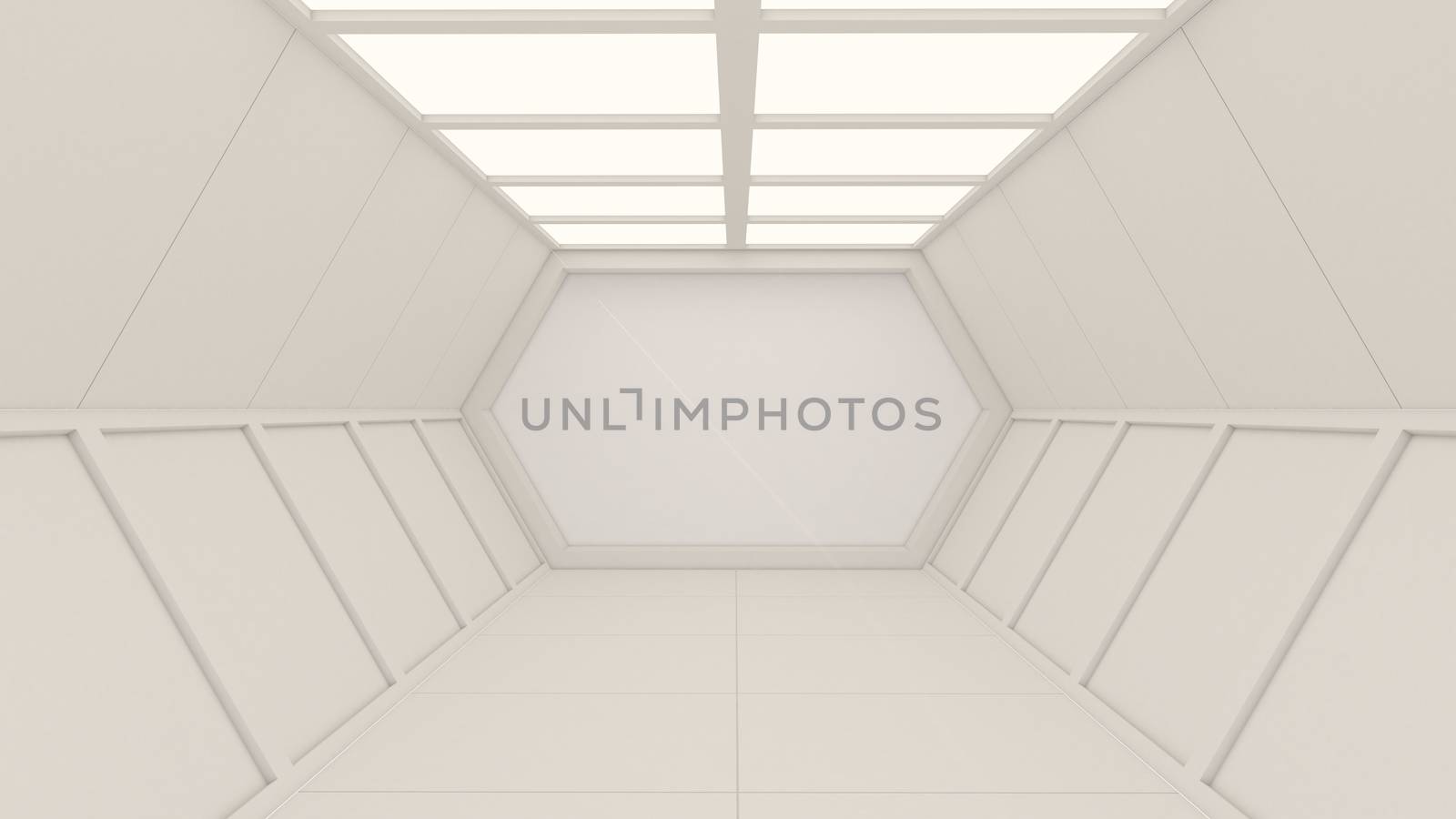 3d rendering of abstract lighting in background, Hexagon shape o by mhaostudio