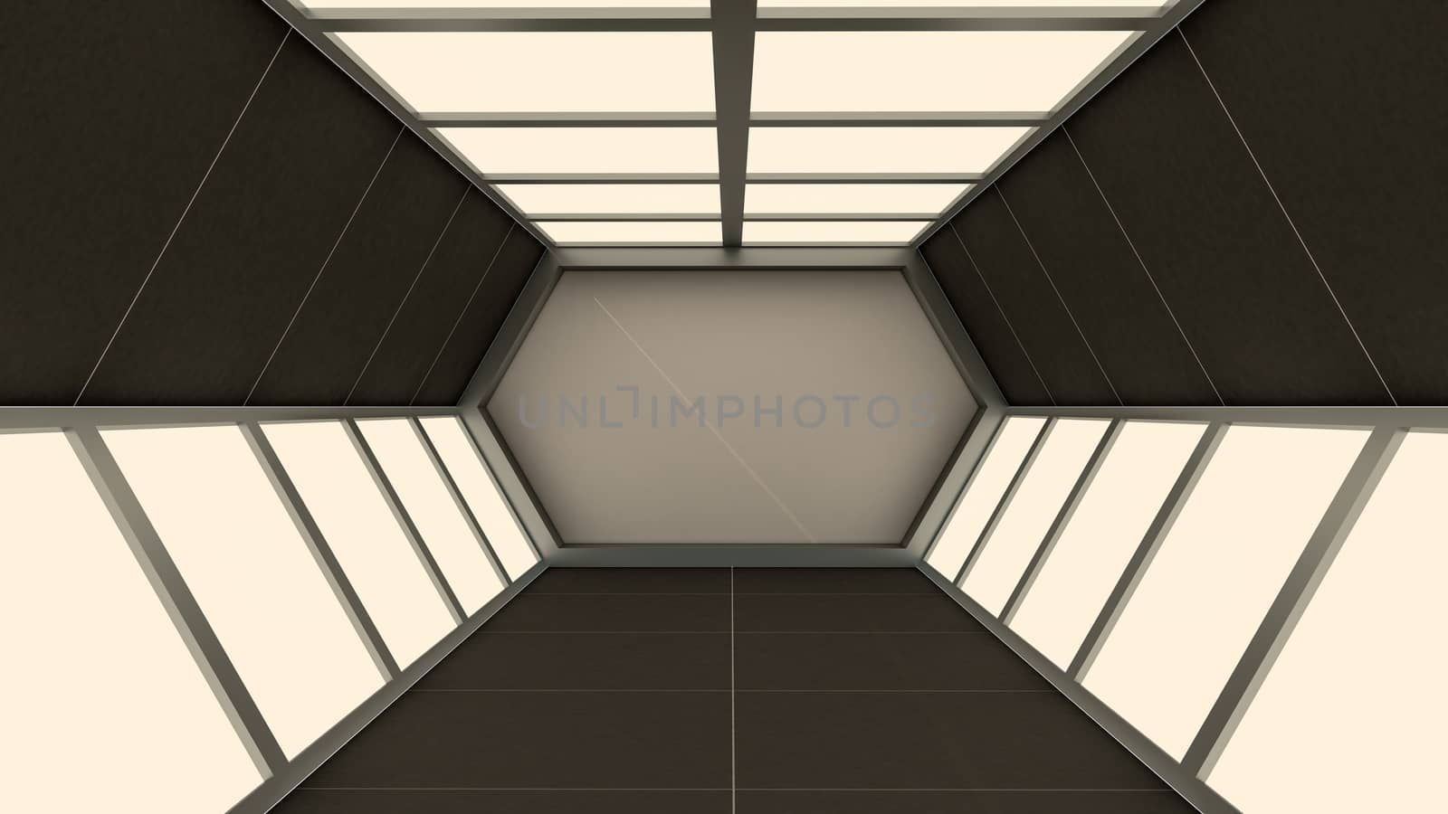 3d render of abstract background, Hexagon tunnel  by mhaostudio