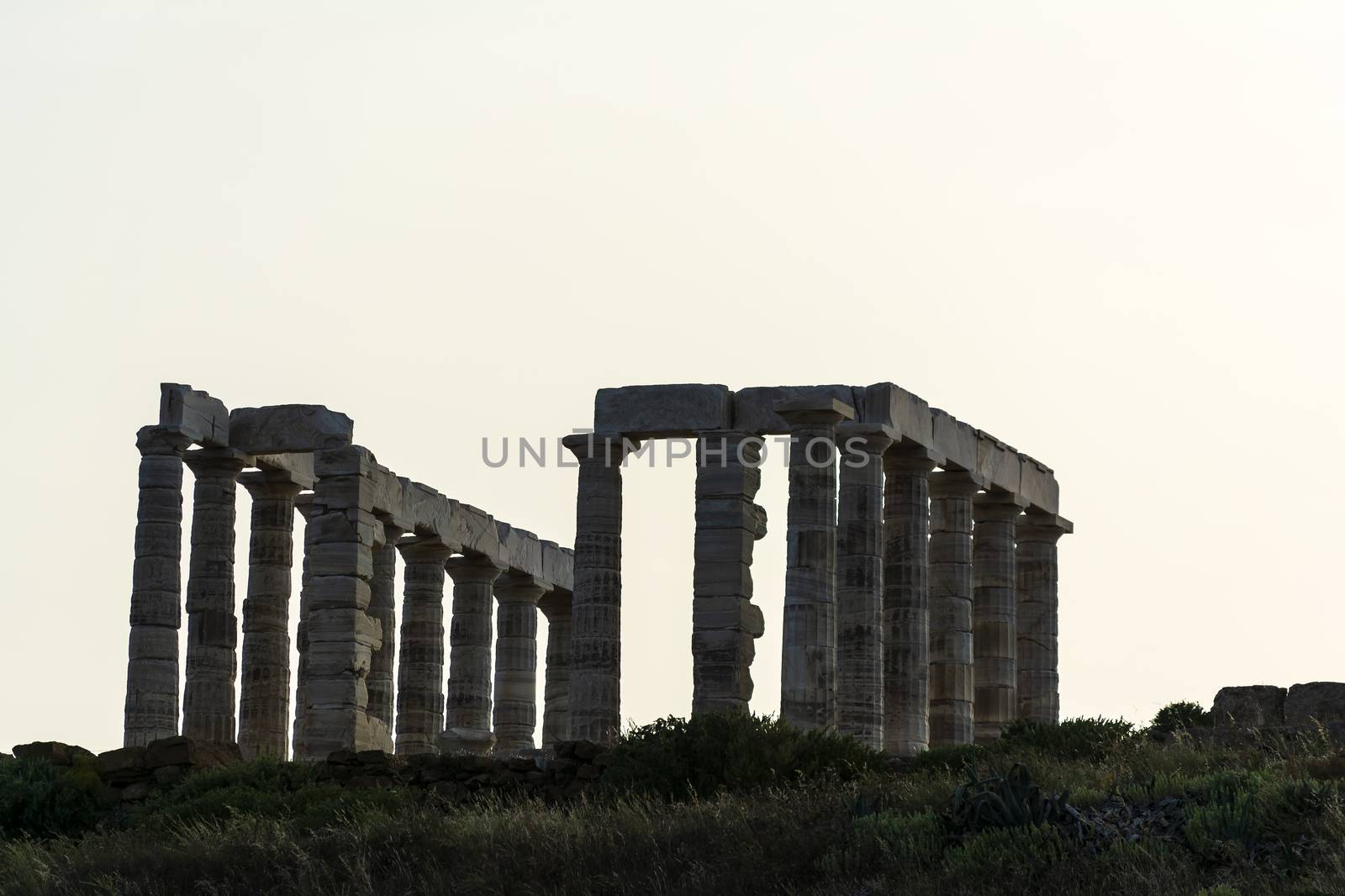 The ancient temple of Poseidon at Cape Sounion. He was god of the Sea. by ankarb