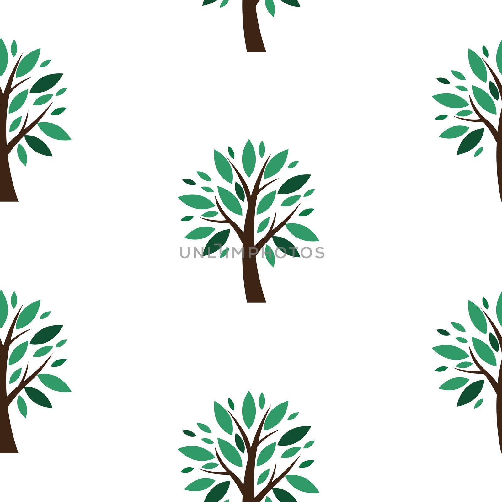 Abstract Vector Tree Seamless Pattern Background Illustration EPS10